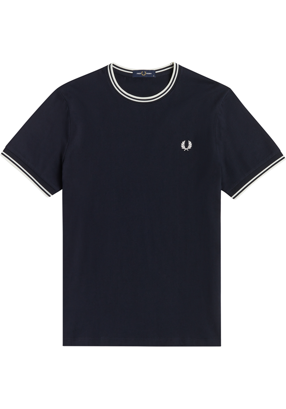 1-5034605738872-fred_perry-tshirt_HR Fred Perry Twin Tipped regular fit T-shirt M1588, korte mouw O-hals, blauw
