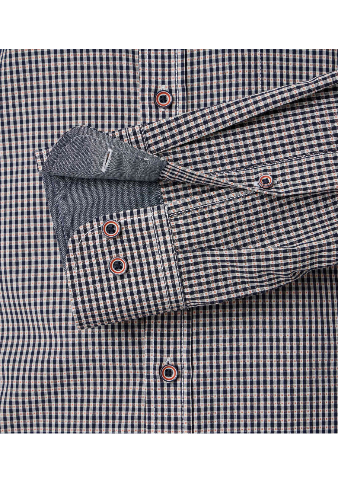 CASA MODA Sport casual fit overhemd, dobby, oranje geruit - 444306200-451 CASA MODA Sport casual fit overhemd, dobby, oranje geruit - 444306200-451