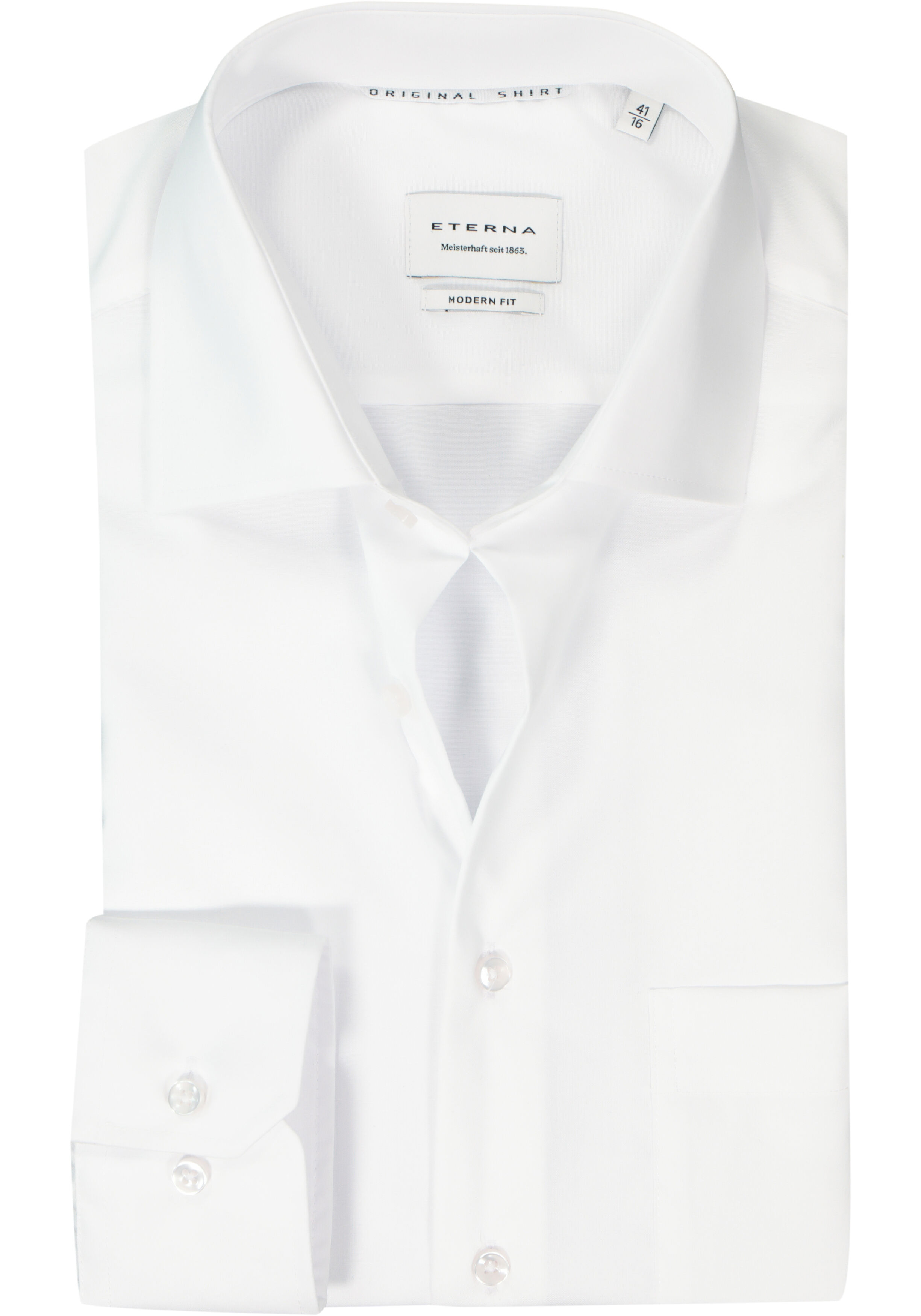 ETERNA modern fit overhemd, popeline, wit
