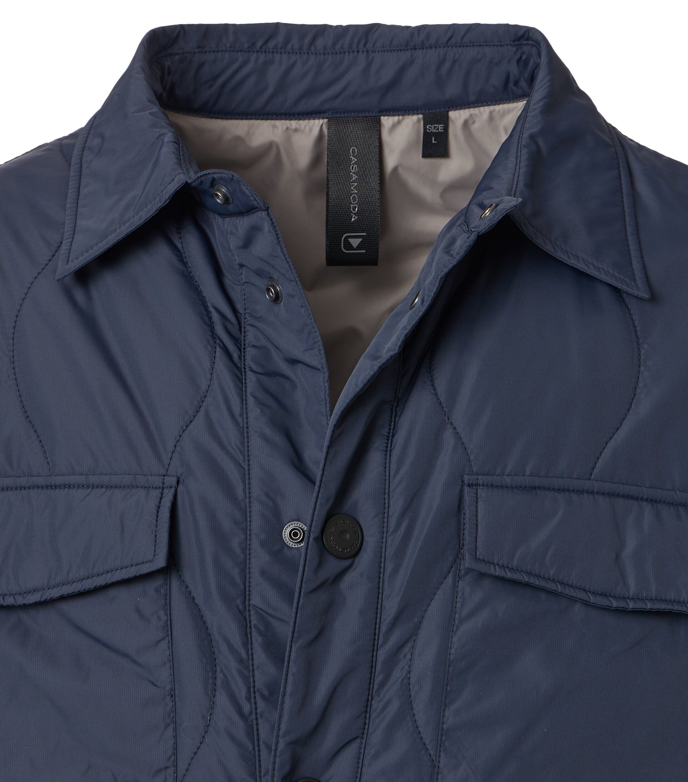 CASA MODA comfort fit overshirt, blauw, donkerblauw, wit