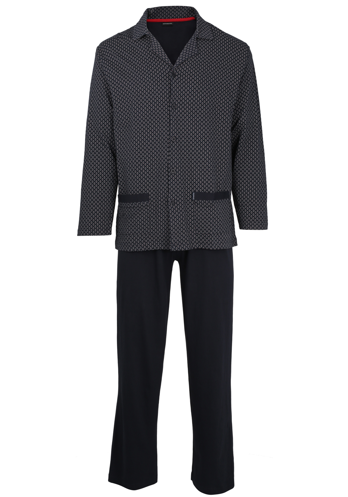 6-4046005792768-gotzburg-pyjama_HR Gotzburg heren pyjama met knoopjes, blauw met rood en wit dessin