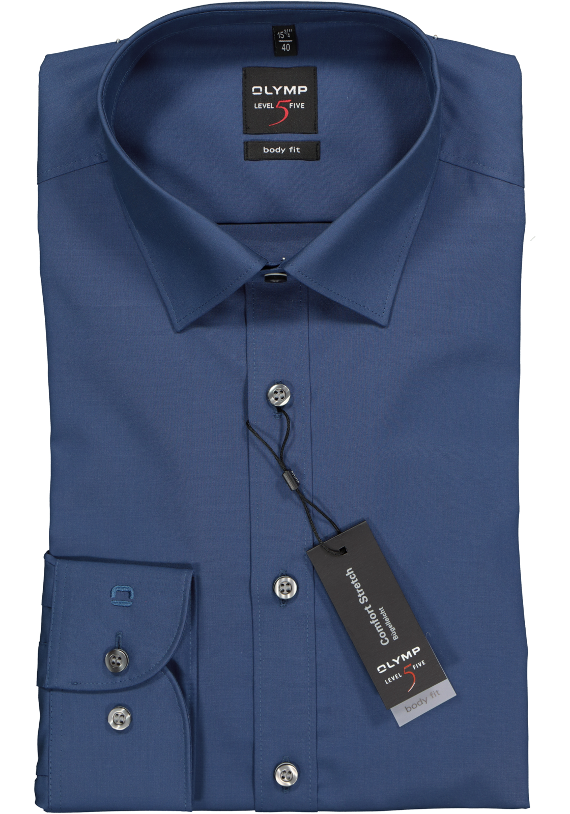 2-4049445591694_olymp-overhemd_HR OLYMP Level 5 body fit overhemd, rook blauw