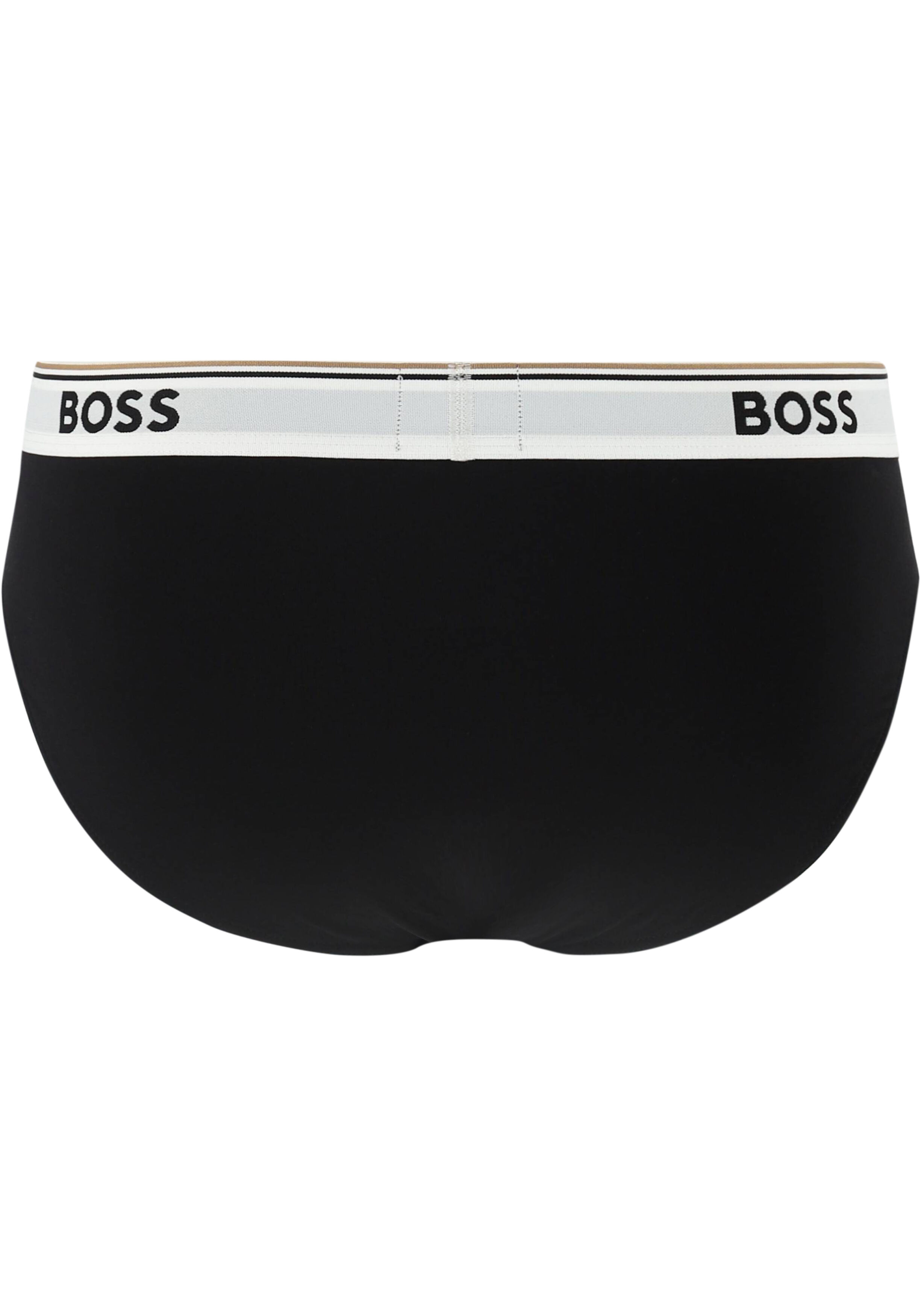 HUGO BOSS Power briefs (3-pack), heren slips, zwart met gekleurde tailleband