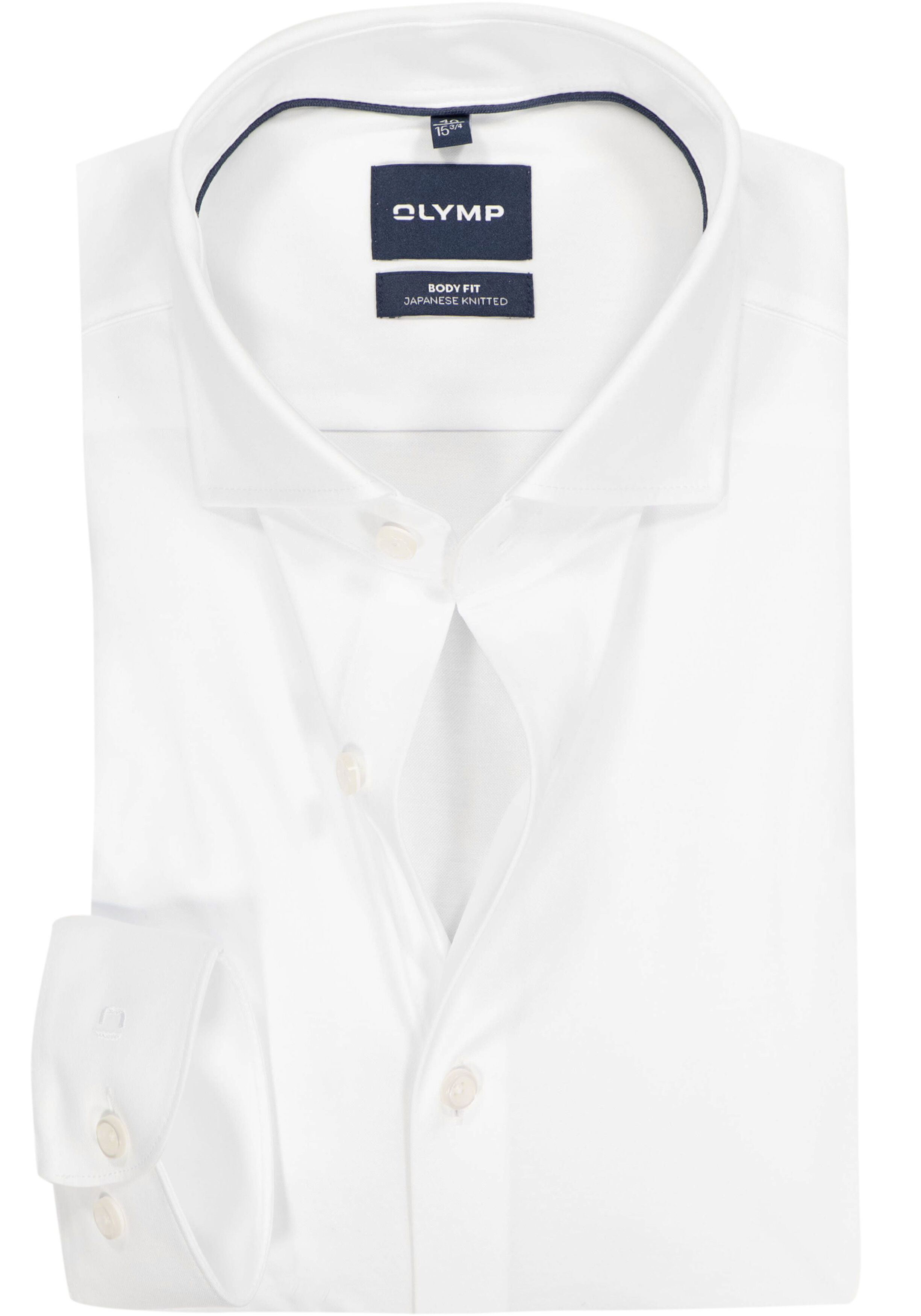 OLYMP Smart Business body fit overhemd, pique, wit