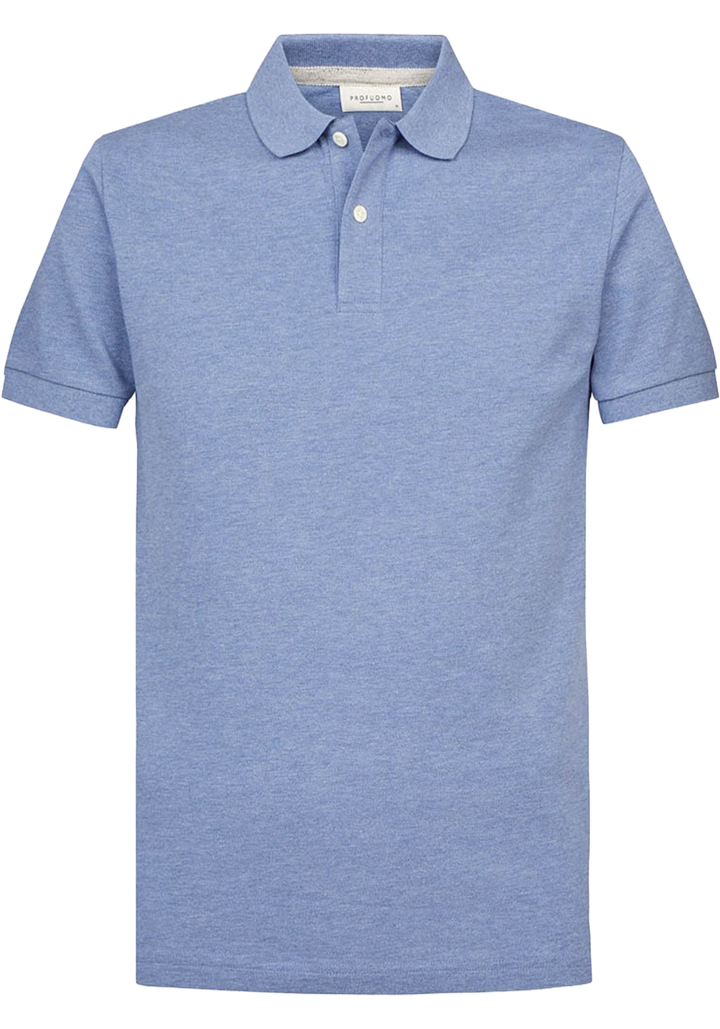 Profuomo slim fit heren polo, blauw