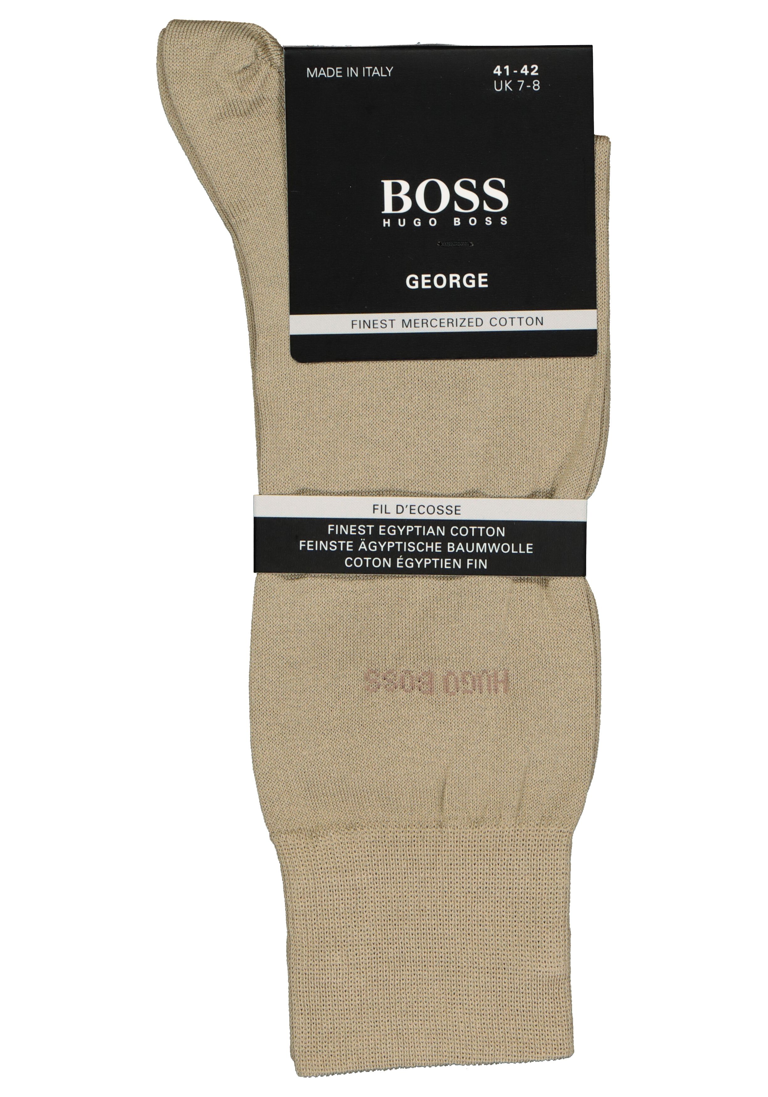 HUGO BOSS George uni (1-pack), herensokken katoen, beige