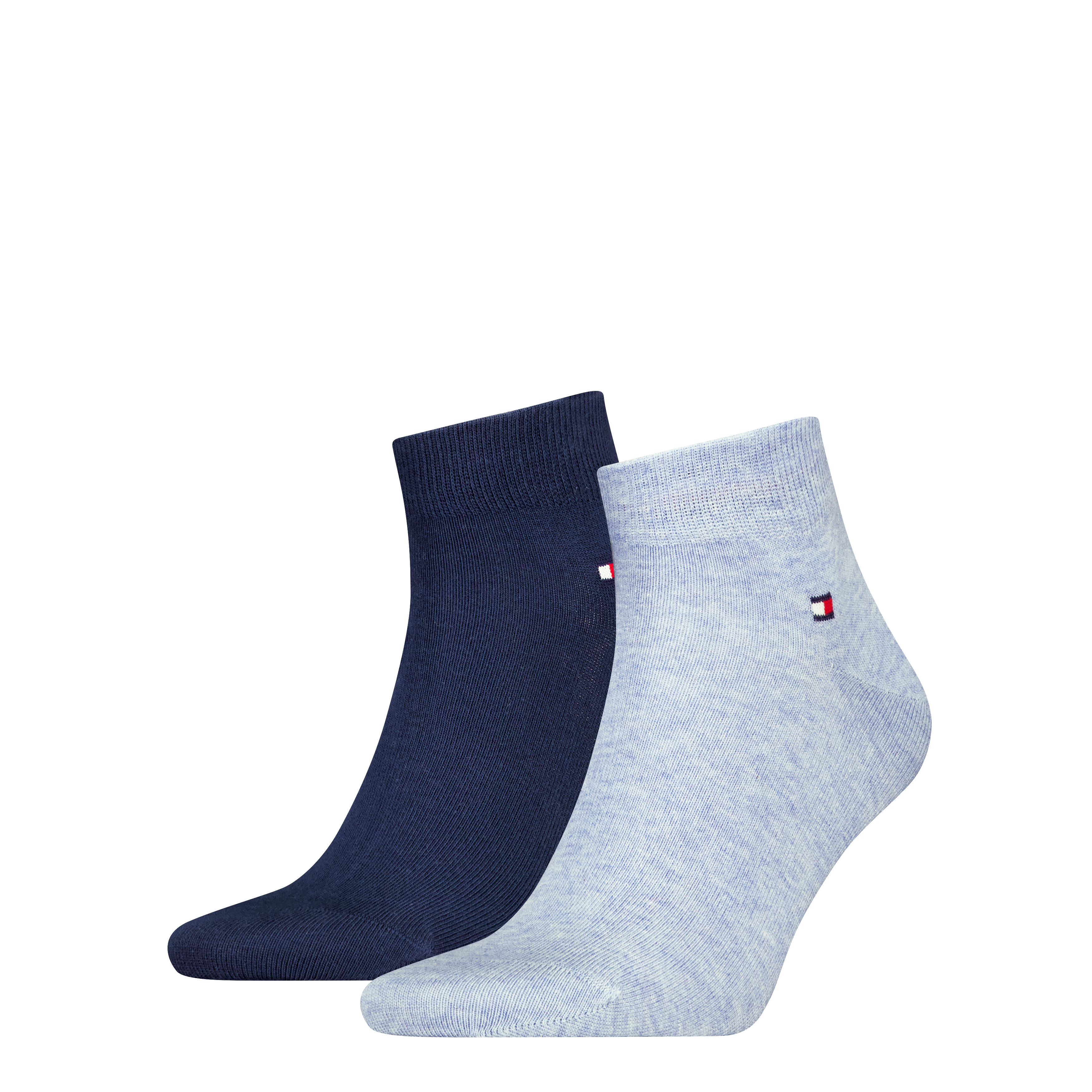 Tommy Hilfiger Quarter (2-pack), heren hoge enkelsokken, blauw