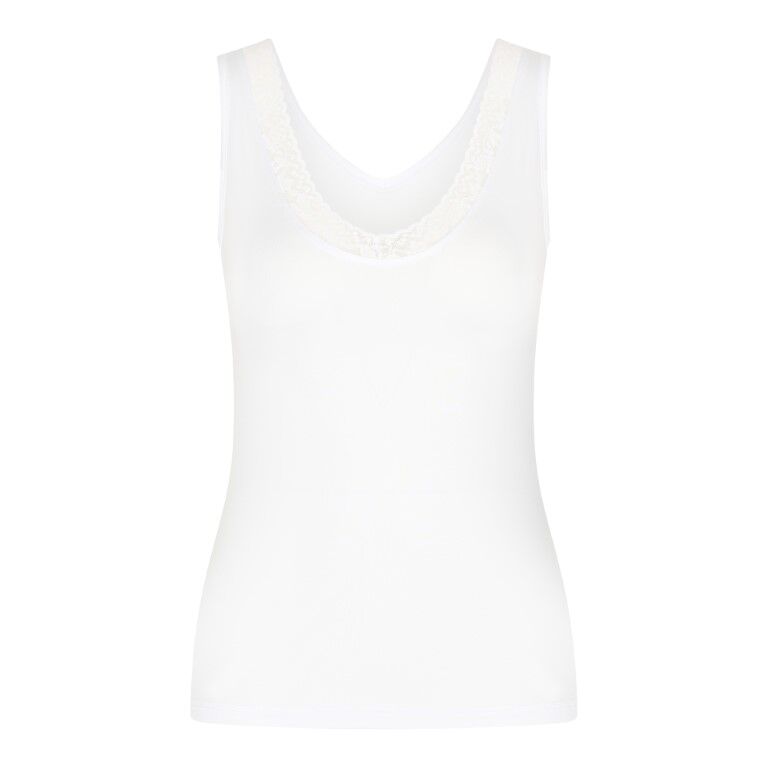 RJ Bodywear RJ dames Pure Color Bayonne dames singlet lace (1-pack), wit