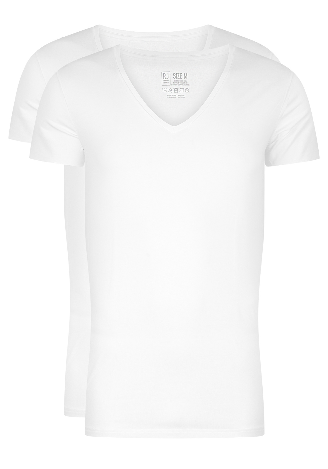 RJ_bodywear-ondergoed-37-052-Nijmegen-white RJ Bodywear Everyday Nijmegen T-shirts (2-pack), heren stretch T-shirts diepe V-hals, wit