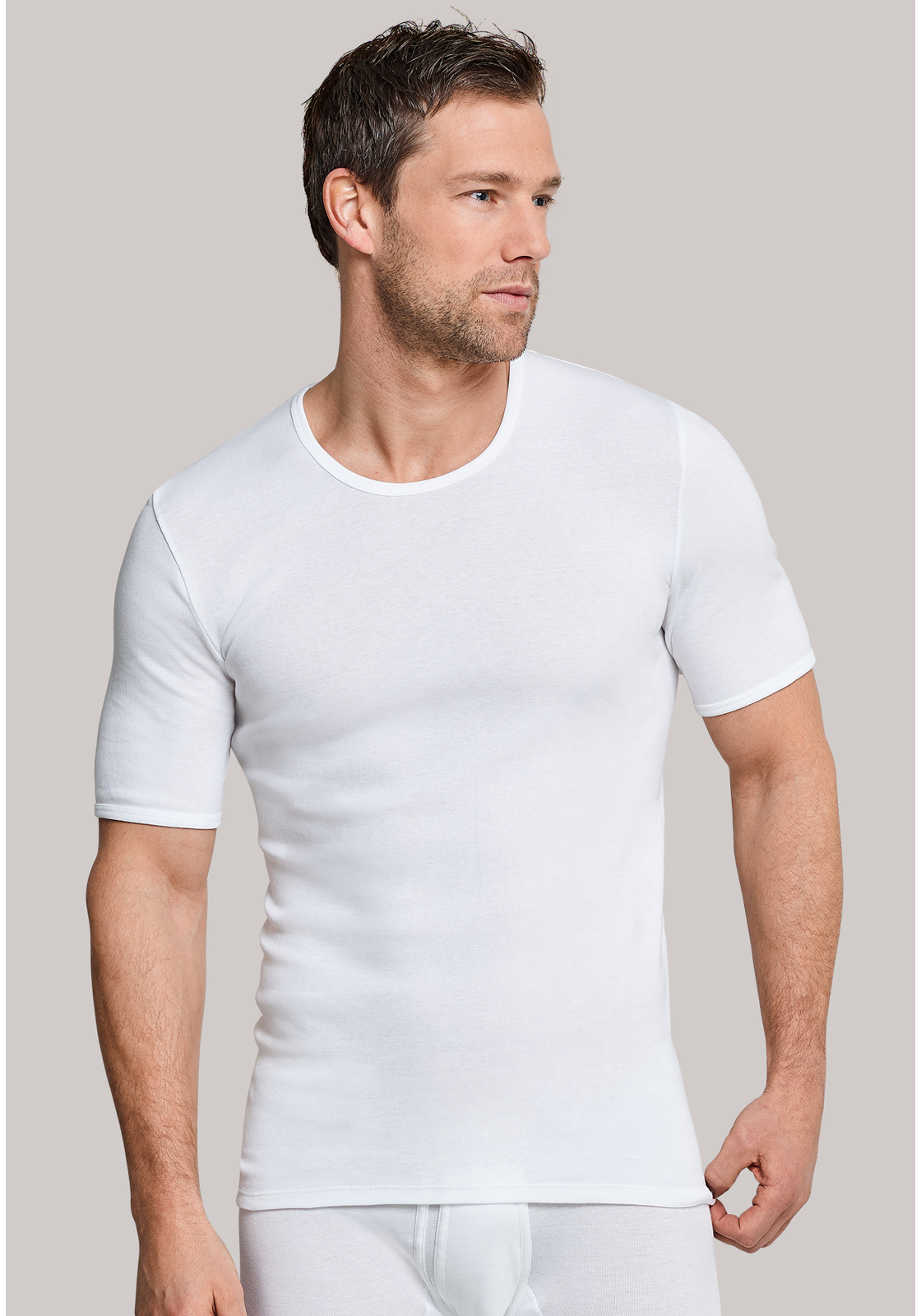 heren-t-shirt-aansluitend-005122-100 SCHIESSER Original Feinripp T-shirt (1-pack), O-hals, wit