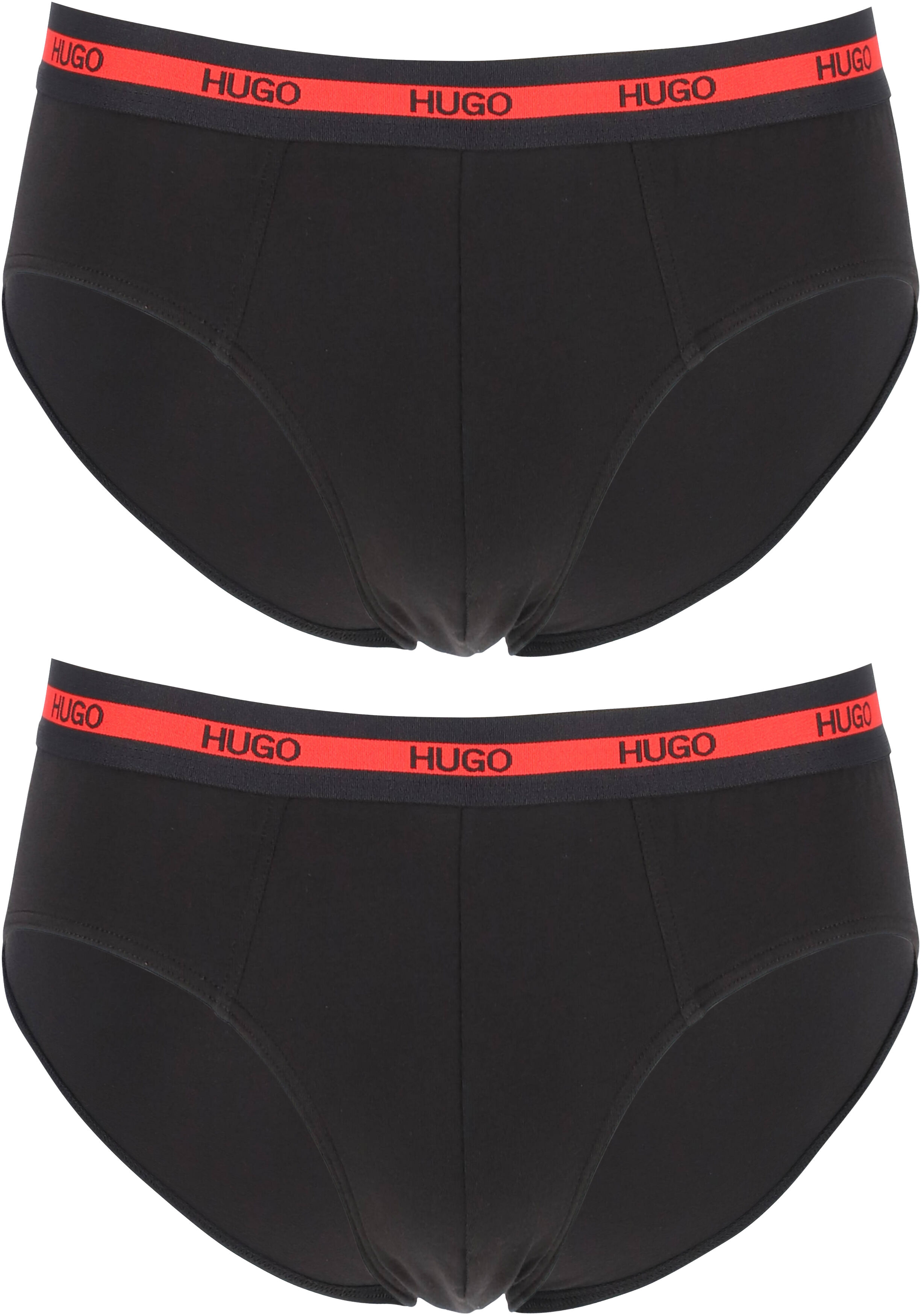 HUGO hipster briefs (2-pack), heren slips, zwart