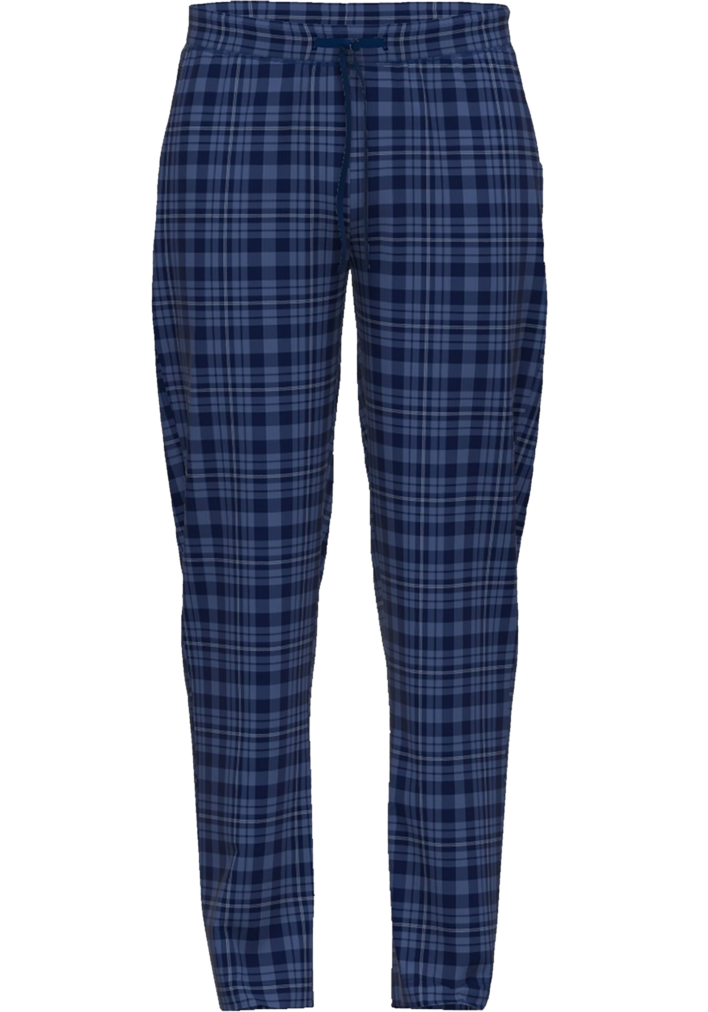 Ceceba heren pyjama- of loungebroek, donkerblauw geruit