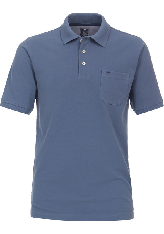 Redmond regular fit heren polo, pique, blauw Redmond regular fit heren polo, pique, blauw
