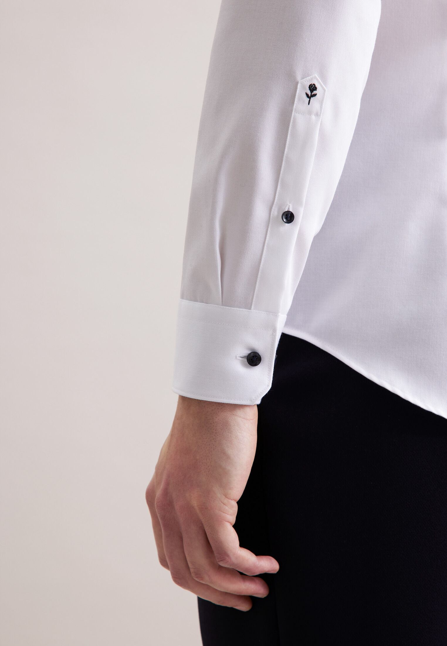 Seidensticker slim fit overhemd, popeline, wit