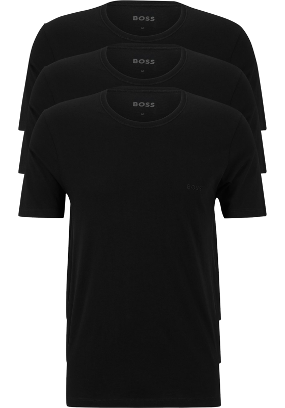HUGO BOSS Classic T-shirts regular fit (3-pack), heren T-shirts O-hals, zwart HUGO BOSS Classic T-shirts regular fit (3-pack), heren T-shirts O-hals, zwart