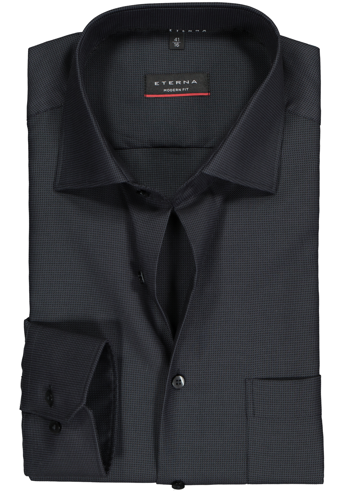 1-4062403971499_eterna-overhemd_HR ETERNA modern fit overhemd, structuur, antraciet grijs
