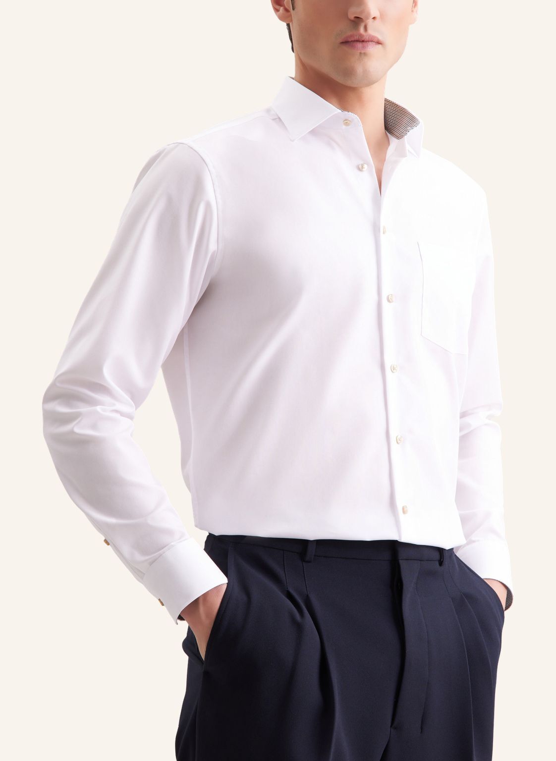 Seidensticker regular fit overhemd, popeline, wit