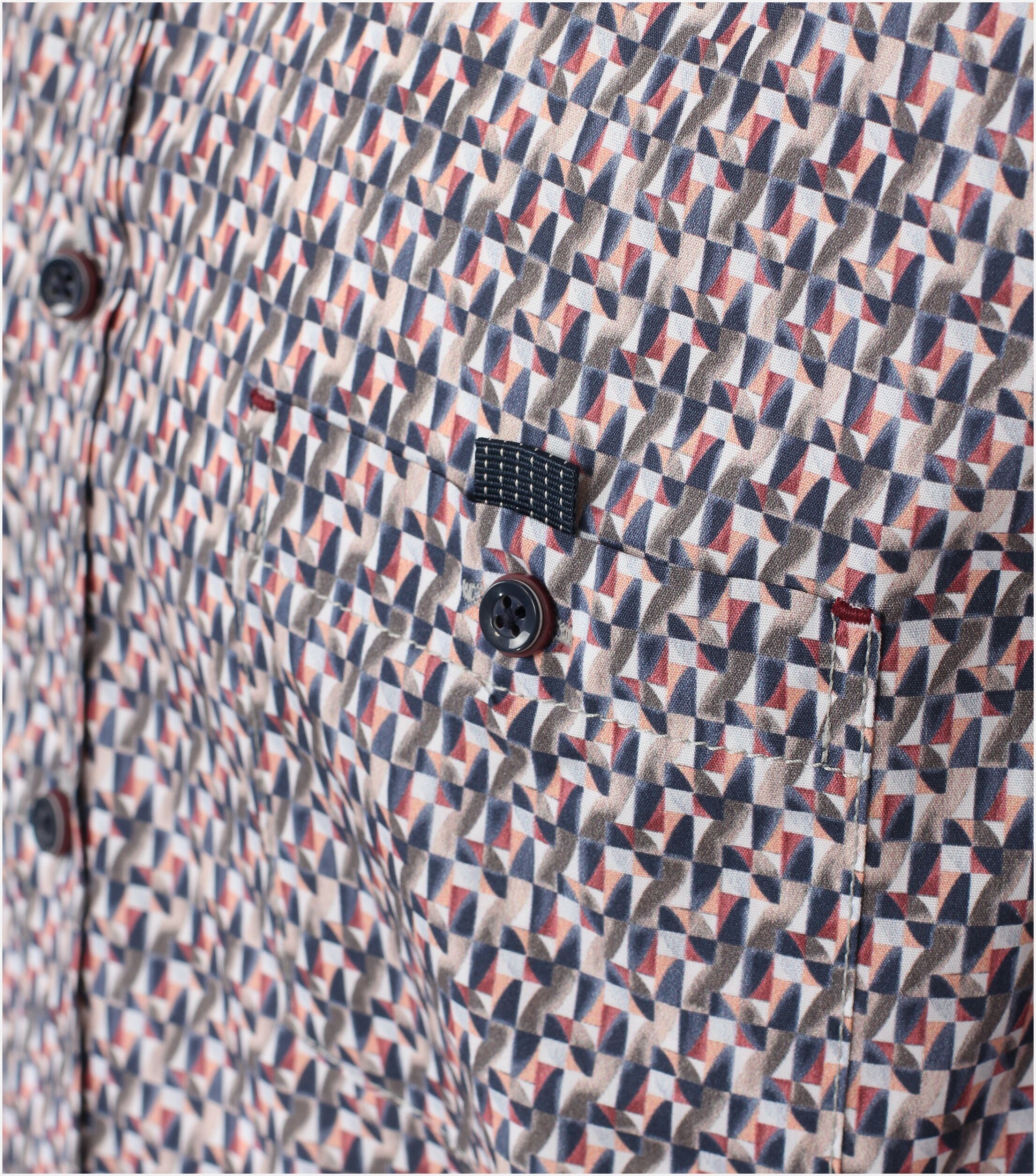 CASA MODA Sport casual fit overhemd, popeline, antraciet dessin