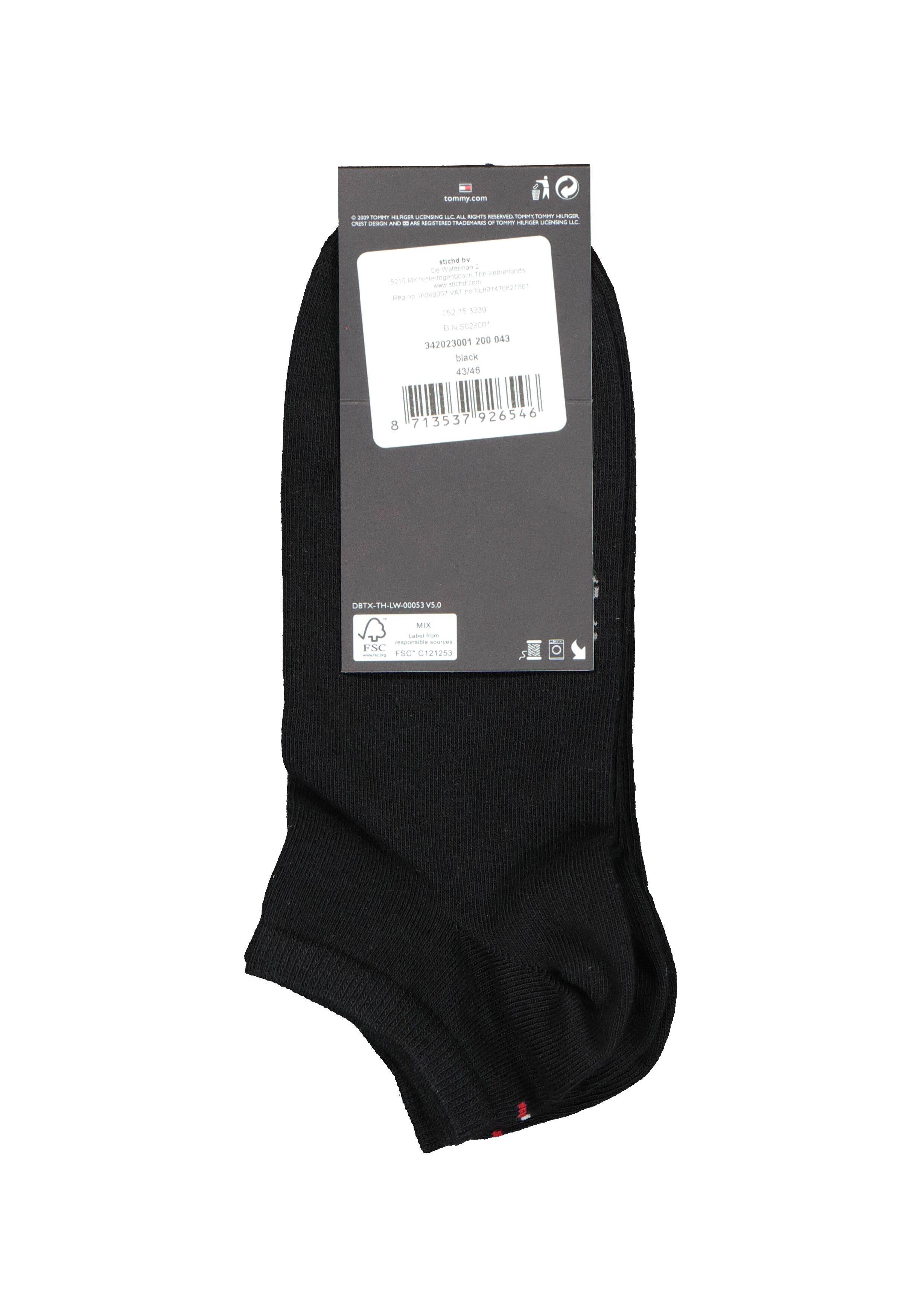 Tommy Hilfiger Sneaker Socks (2-pack), heren enkelsokken katoen, zwart  