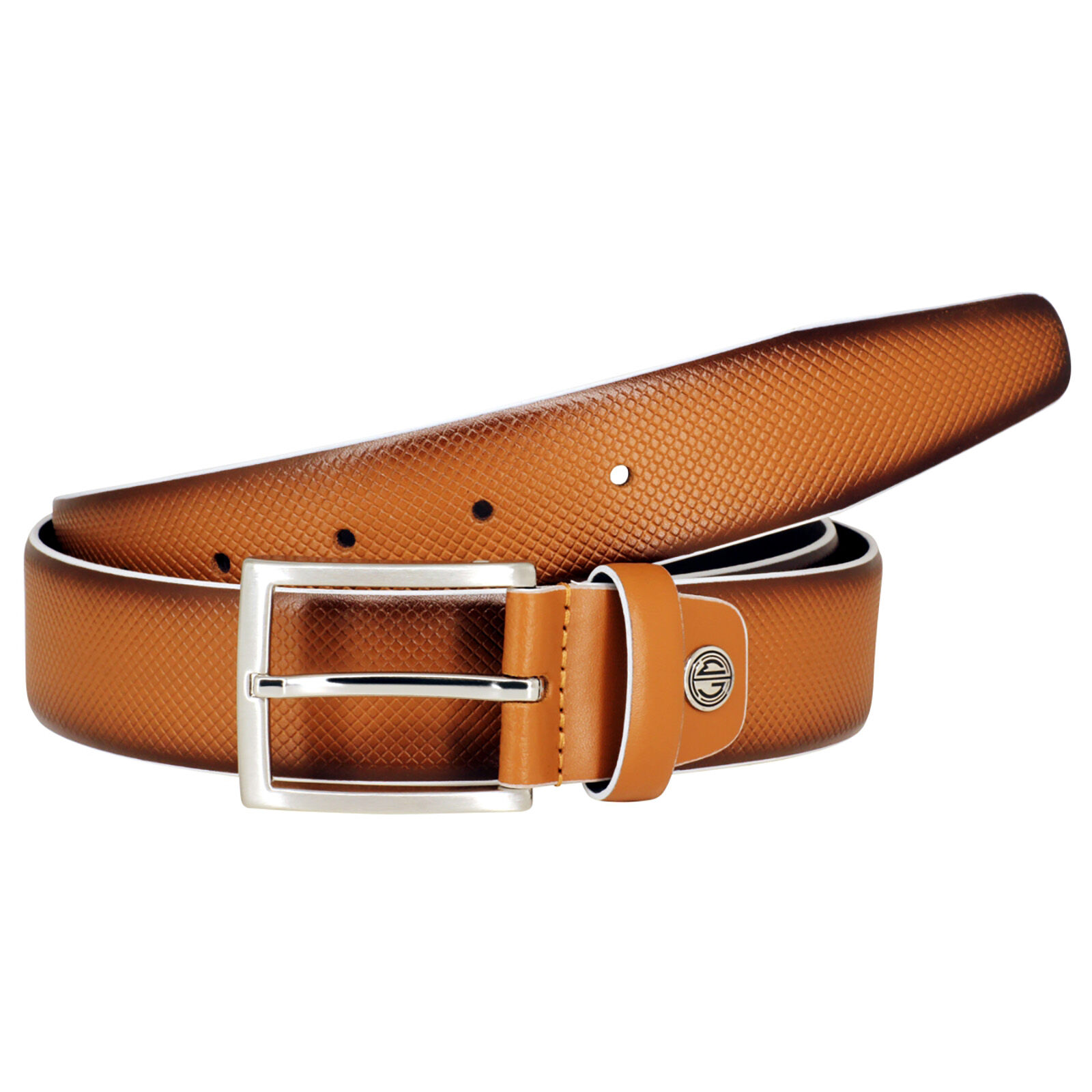 LINDENMANN leren heren riem, cognac