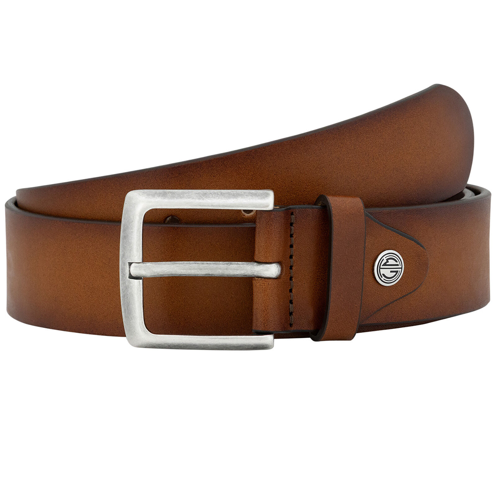 LINDENMANN leren heren riem, cognac