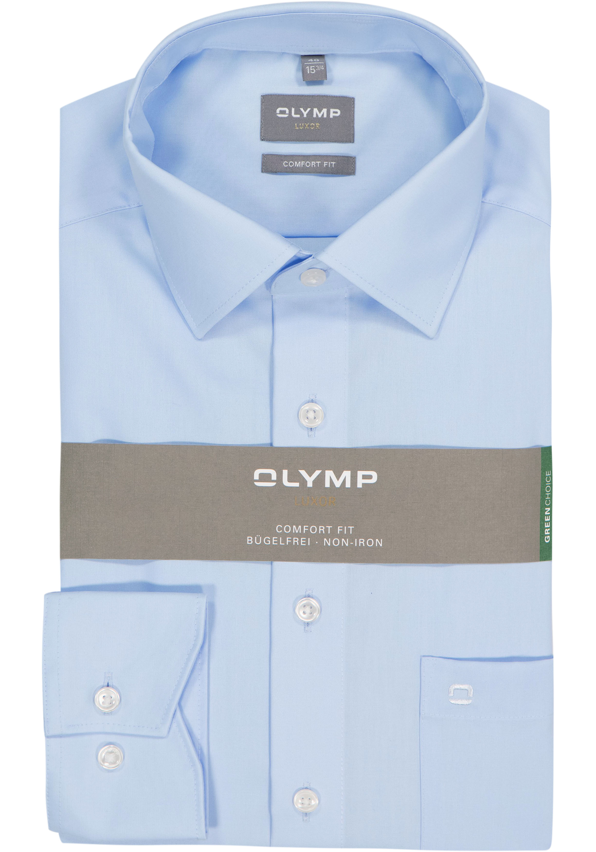 OLYMP Luxor comfort fit overhemd, popeline, blauw