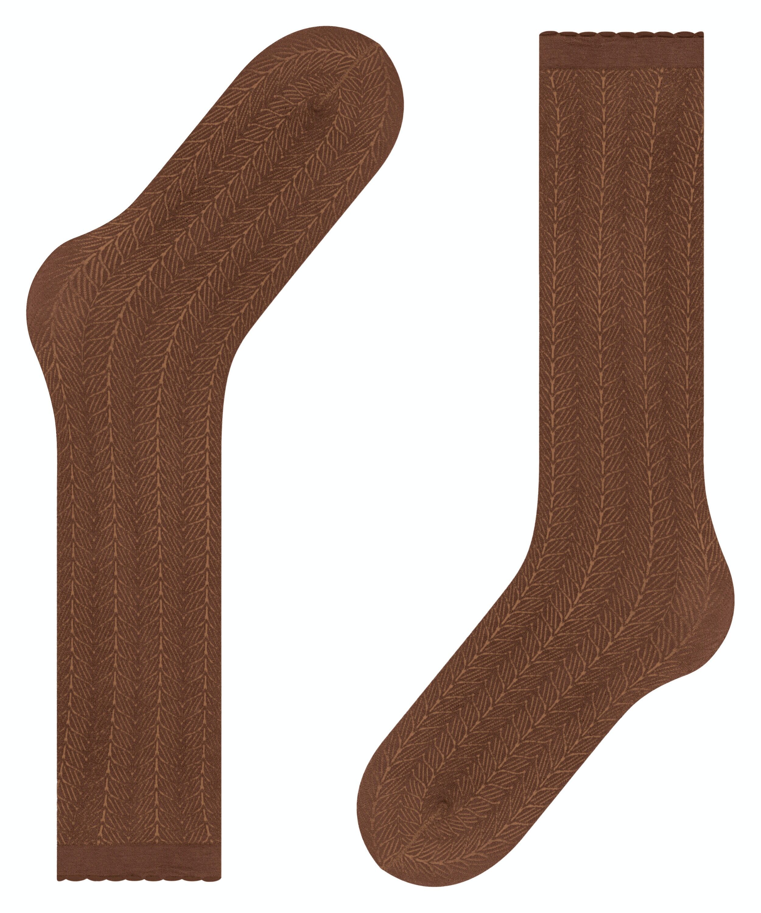 FALKE Chlorophyll 60 DEN dames kniekousen, cognac bruin (brandy)