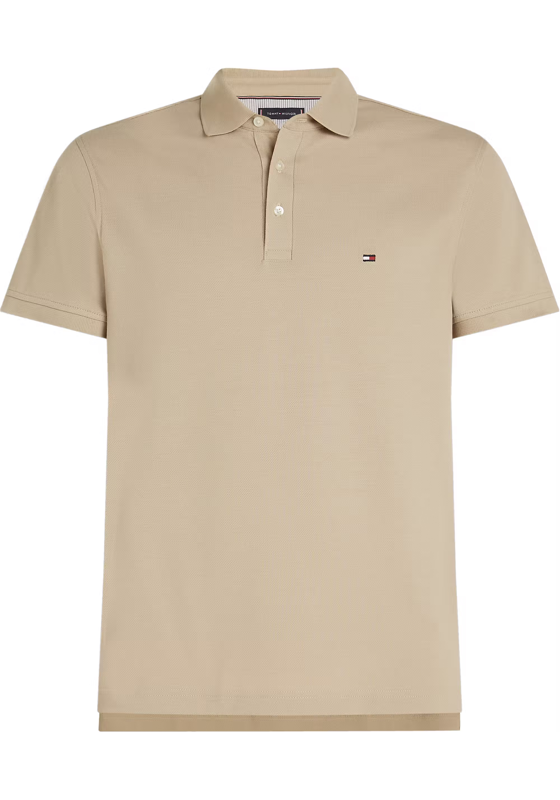Tommy Hilfiger 1985 Slim Polo, heren poloshirt, beige Tommy Hilfiger 1985 Slim Polo, heren poloshirt, beige