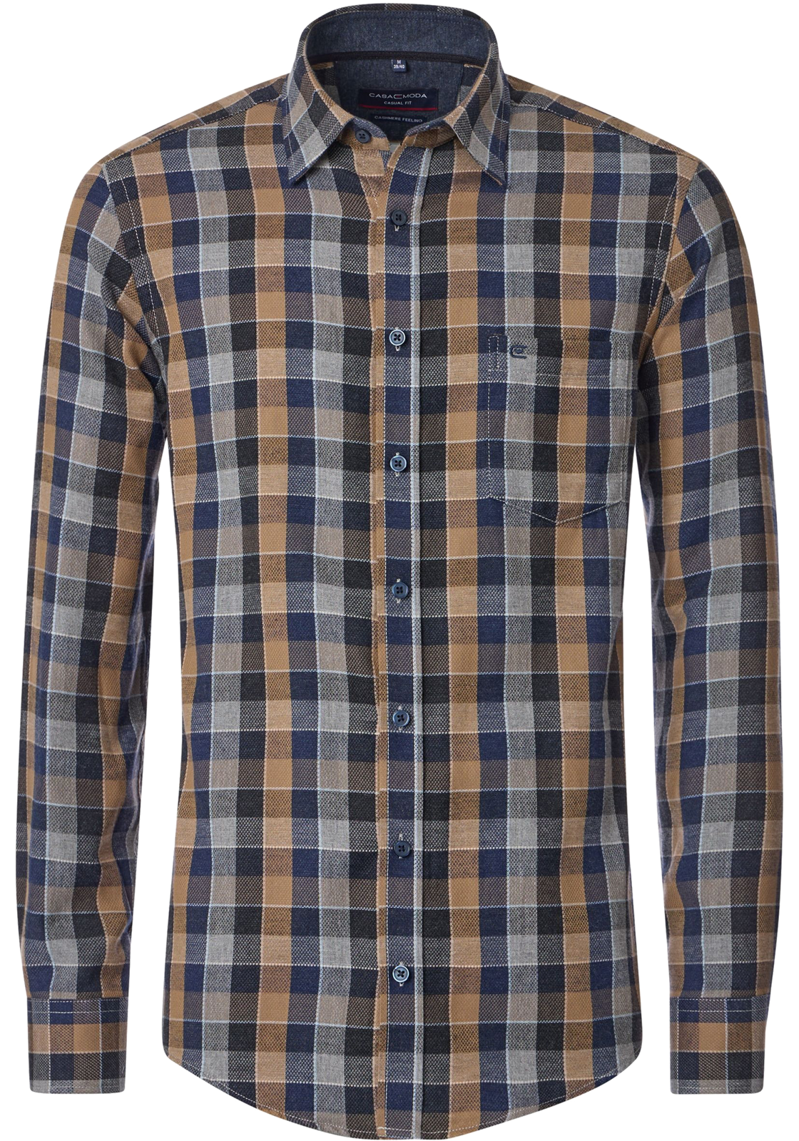 CASA MODA Sport casual fit overhemd, flanel, grijs geruit CASA MODA Sport casual fit overhemd, flanel, grijs geruit