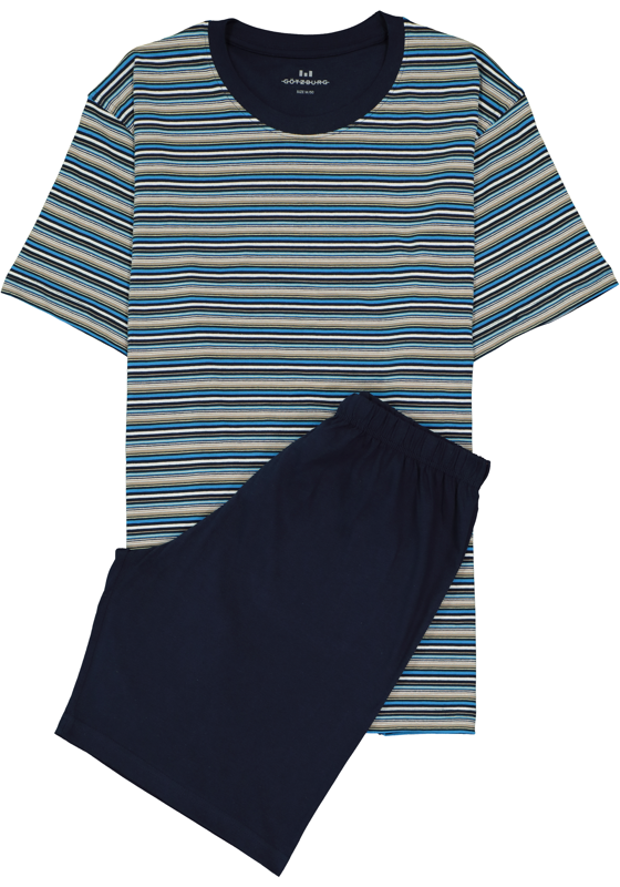 Gotzburg heren shortama, blauw gestreept Gotzburg heren shortama, blauw gestreept
