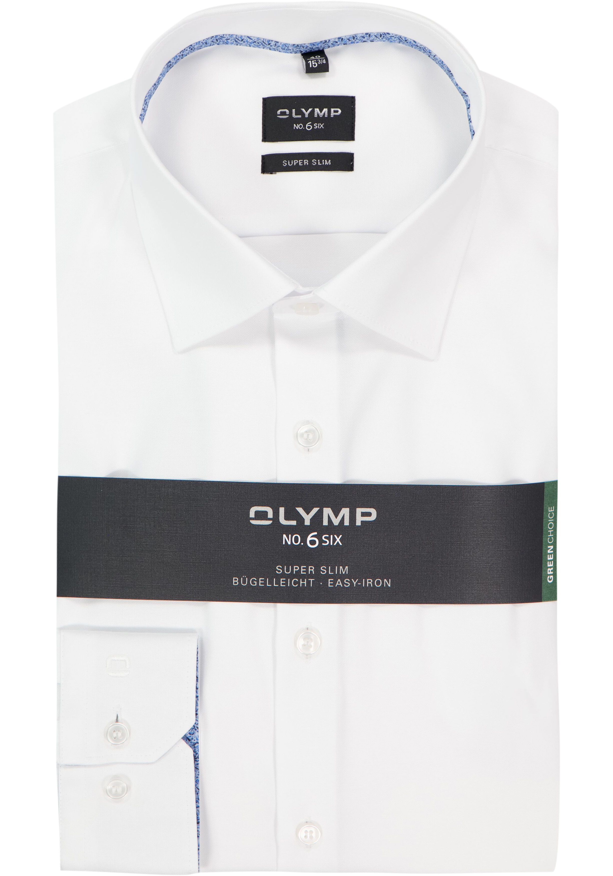 OLYMP No. 6 Six super slim fit overhemd, structuur, wit