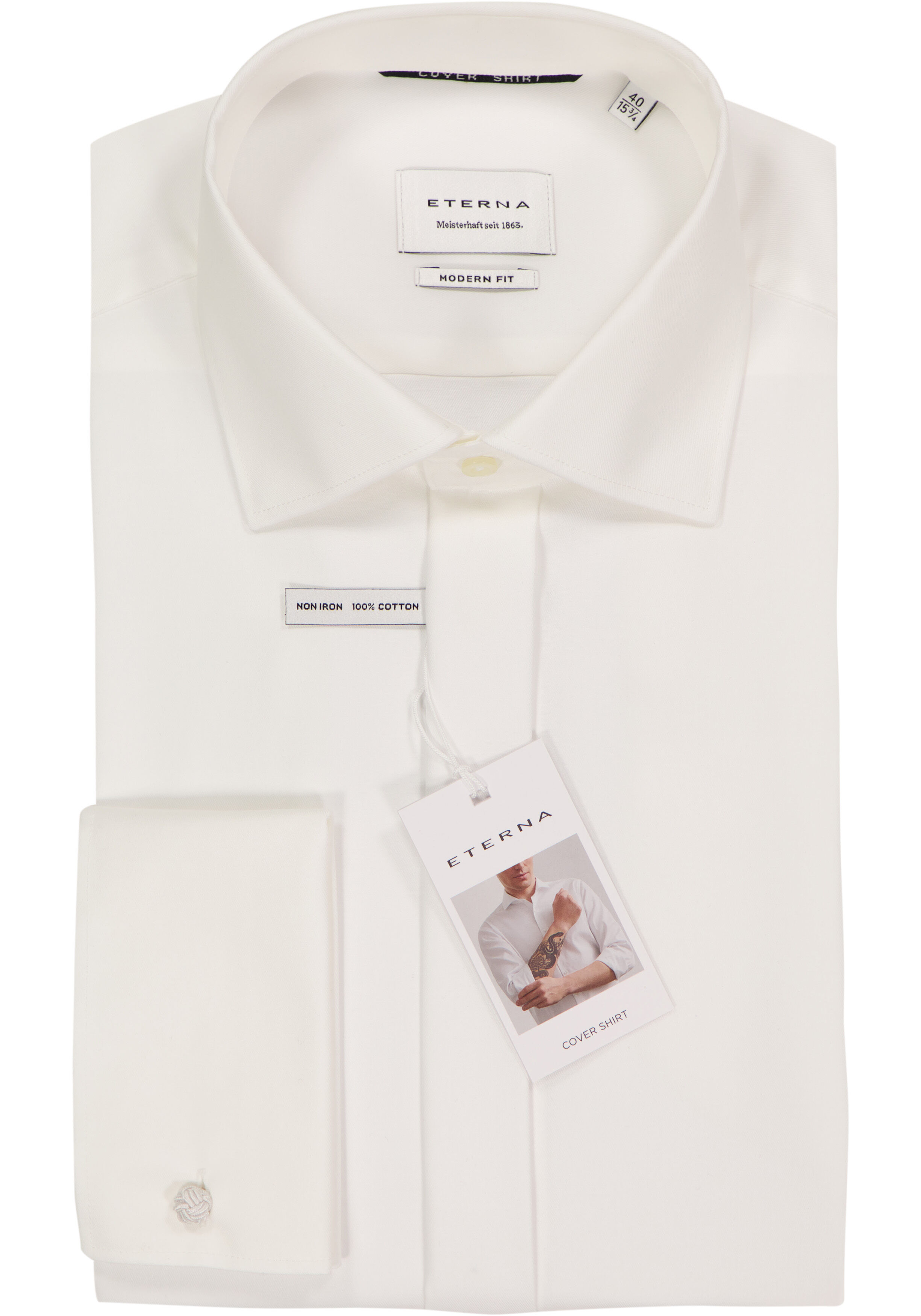 ETERNA modern fit overhemd, twill, ecru
