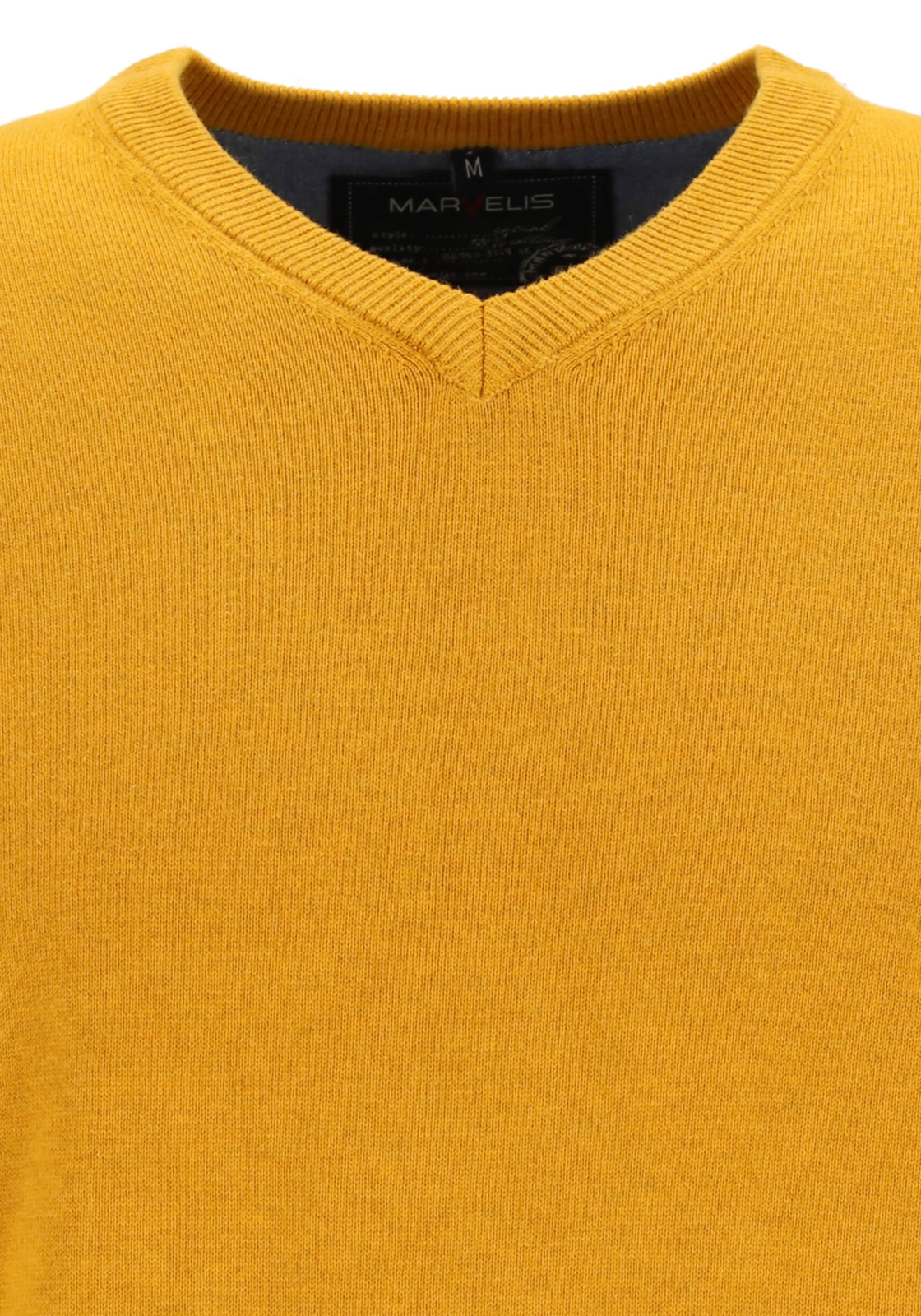 6-4055987813033-marvelis-MRVLS_TR_kleur_19901084_hanger_HR MARVELIS modern fit trui katoen, V-hals, okergeel
