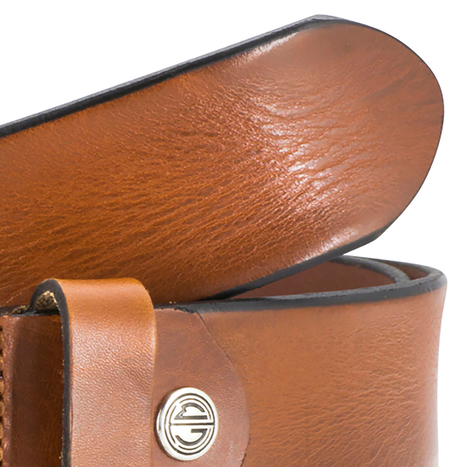LINDENMANN leren heren riem, cognac