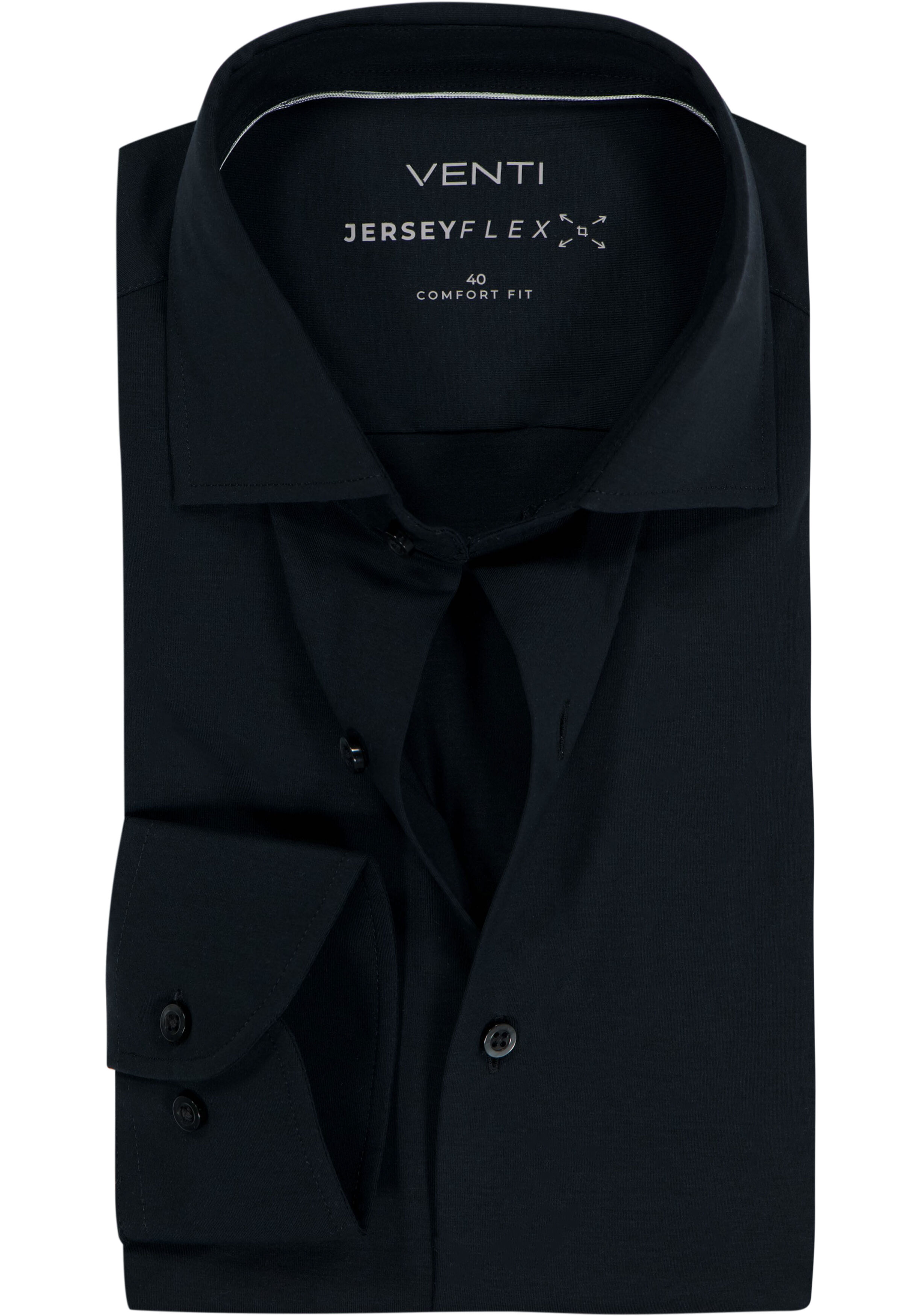 VENTI CASA MODA comfort fit overhemd, jersey, zwart