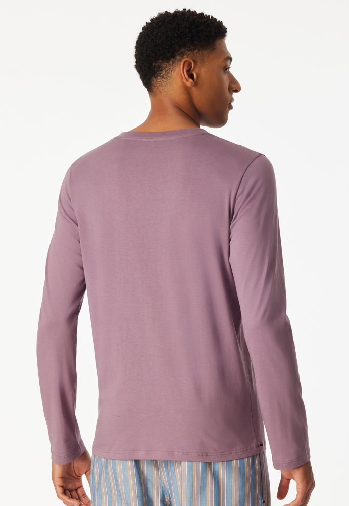 SCHIESSER Mix + Relax Shirt 1/1 arm, heren T-shirt lange mouw, lila