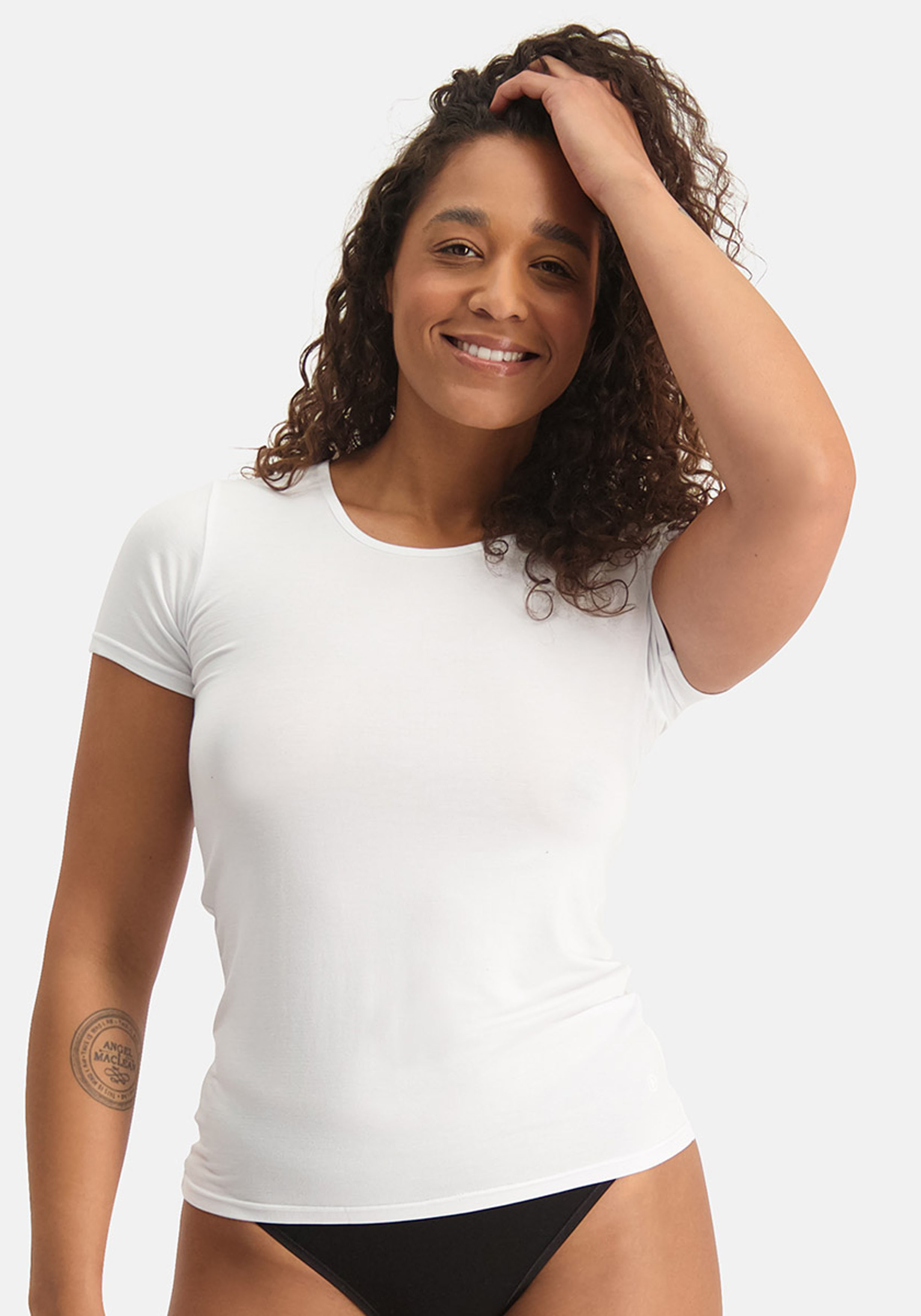 Bamboo Basics Kyra T-shirt (2-pack), dames T-shirt, wit