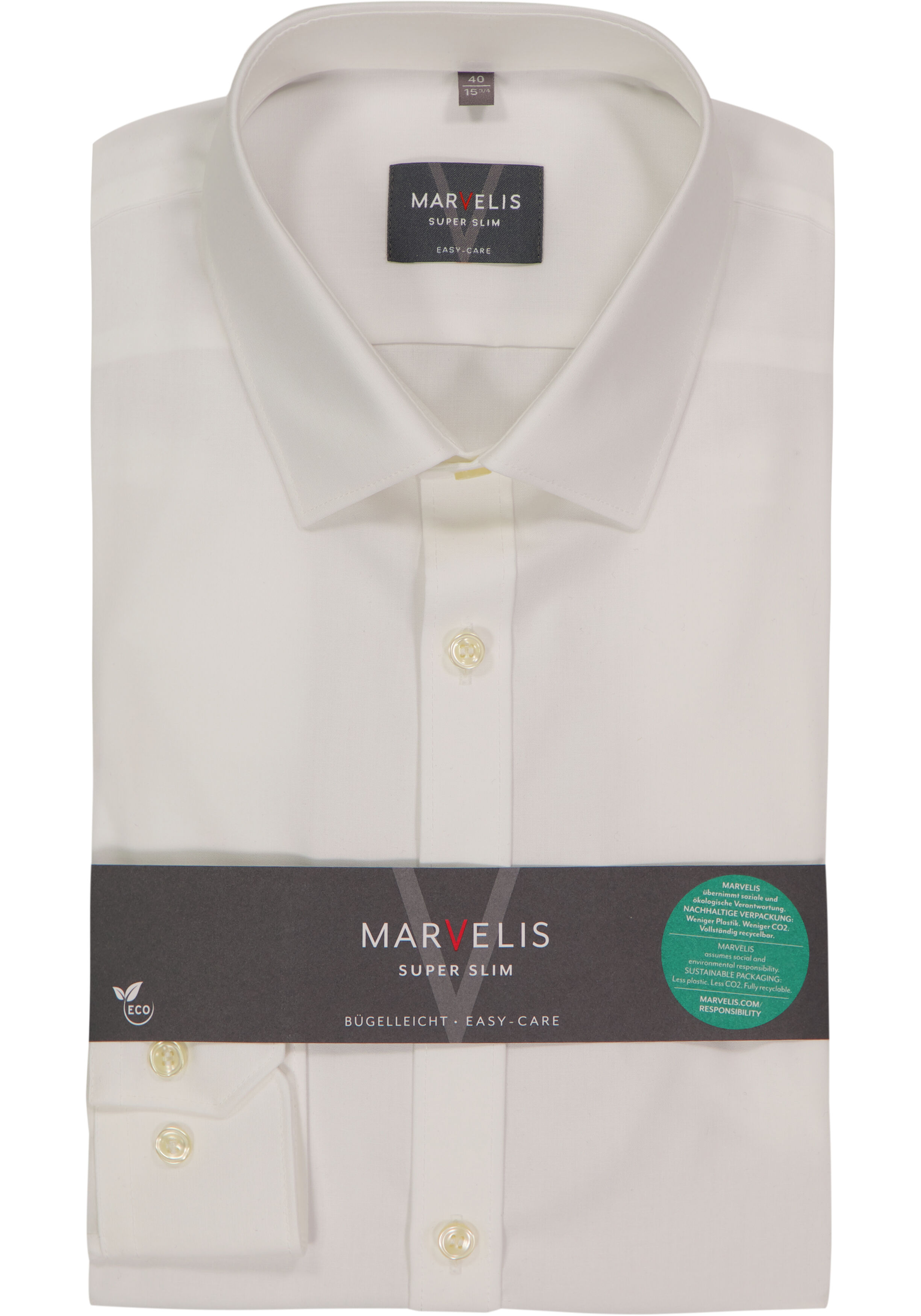MARVELIS super slim fit overhemd, popeline, off-white