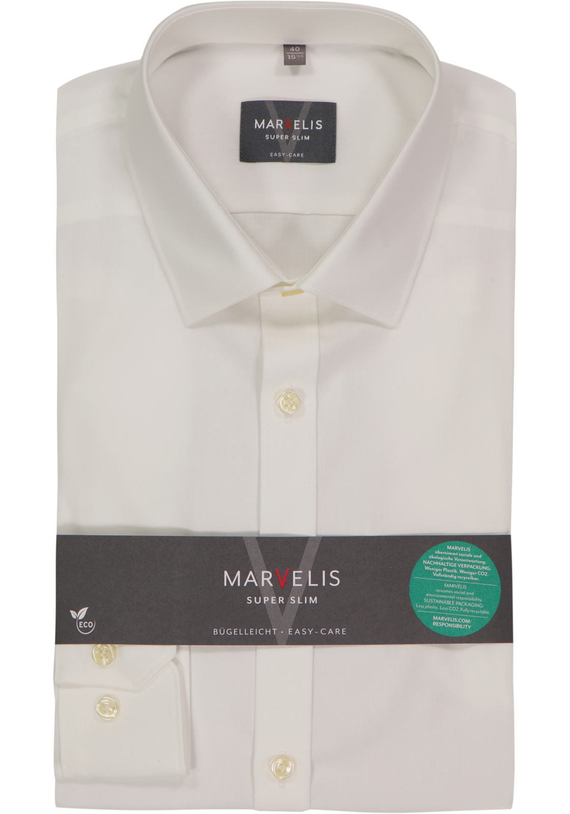 MARVELIS super slim fit overhemd, popeline, off-white MARVELIS super slim fit overhemd, popeline, off-white