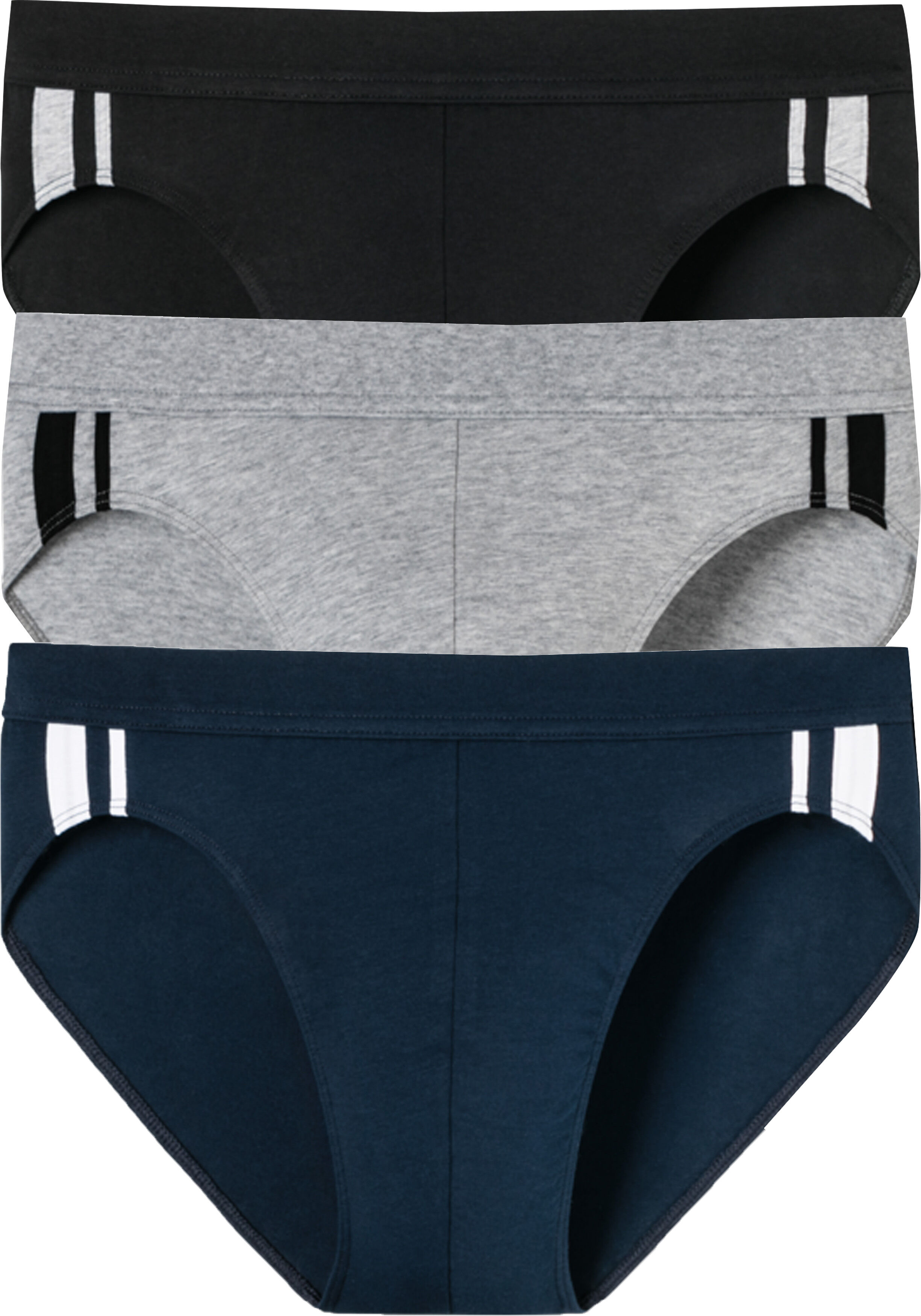 SCHIESSER 95/5 Stretch rio slips (3-pack), zwart, blauw en grijs