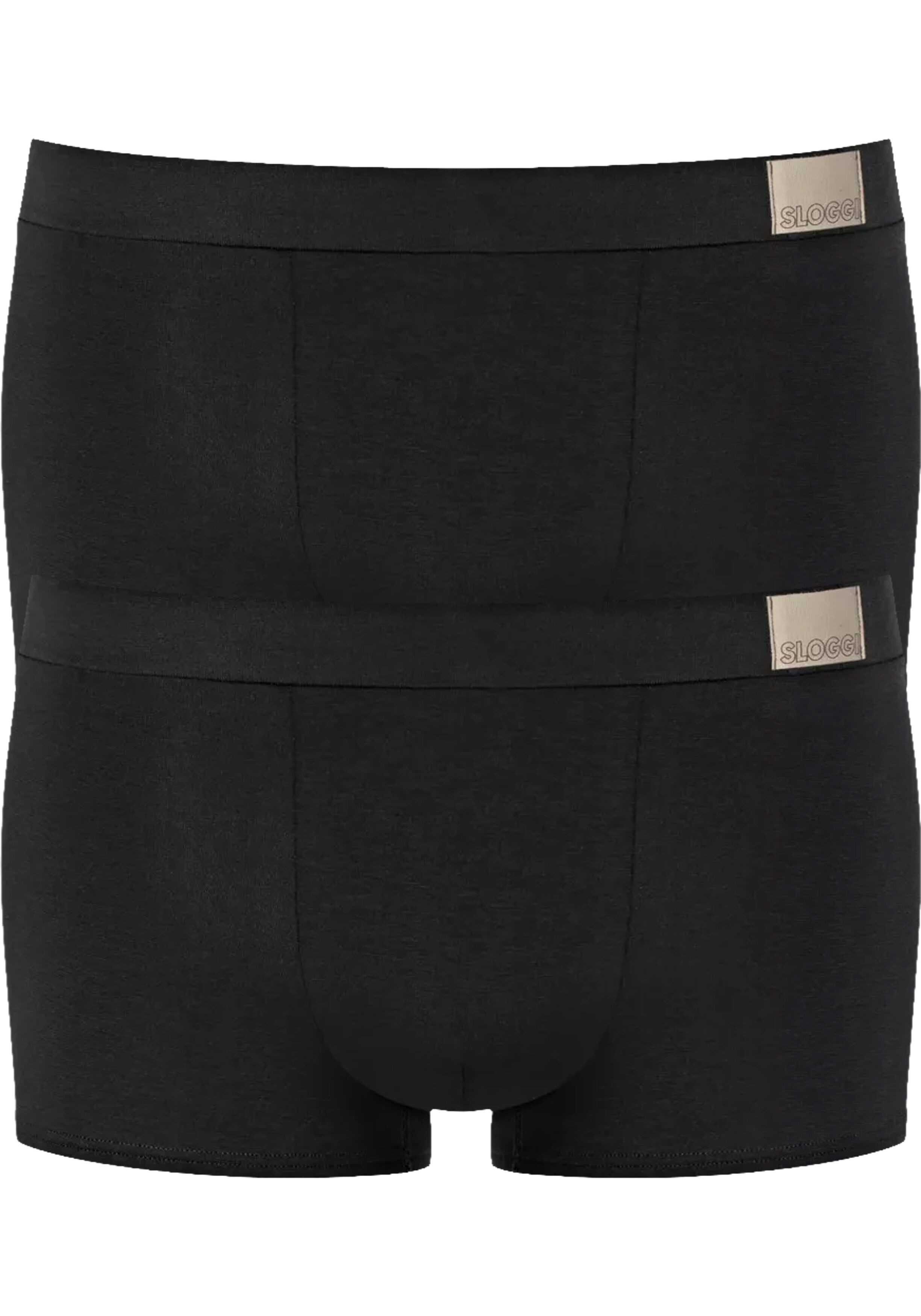 Sloggi Men GO Natural Hipster, heren boxershort korte pijp (2-pack), zwart