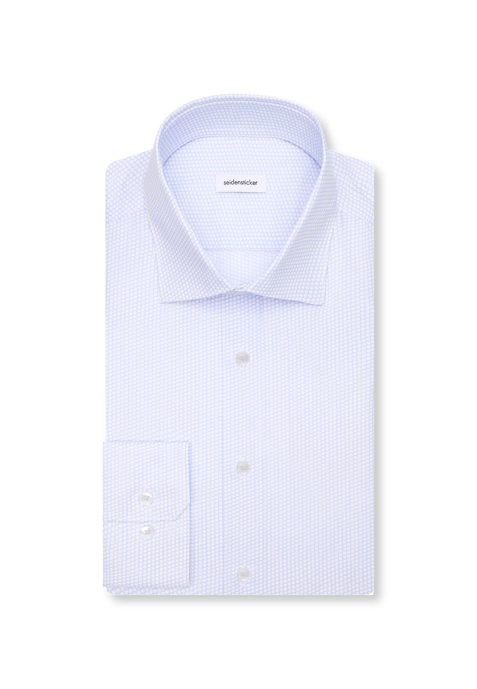 Seidensticker regular fit overhemd, popeline, blauw dessin