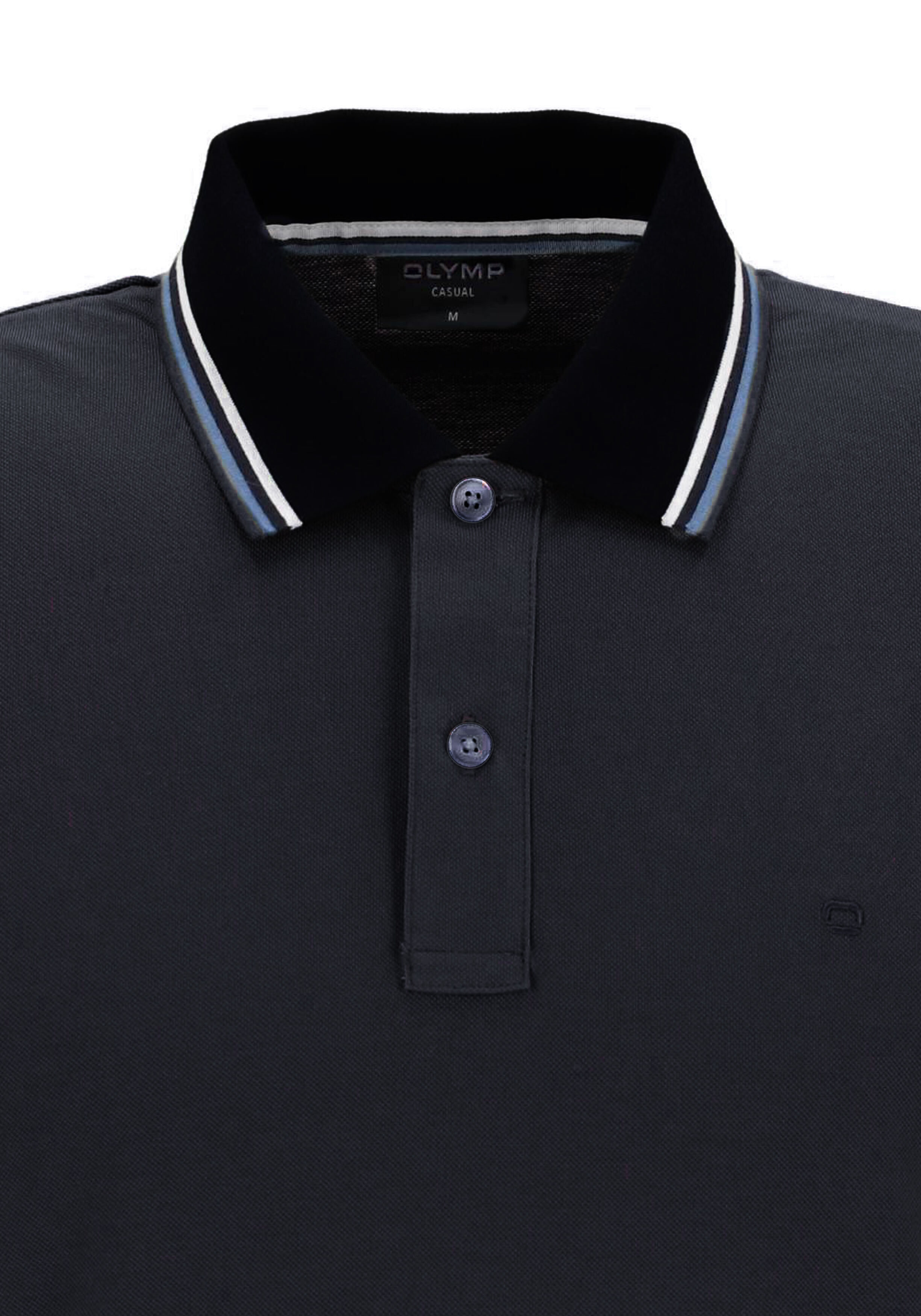OLYMP Polo Casual, modern fit polo, zwart
