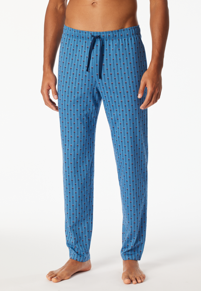 SCHIESSER Mix + Relax Pantalon, heren loungebroek, blauw dessin