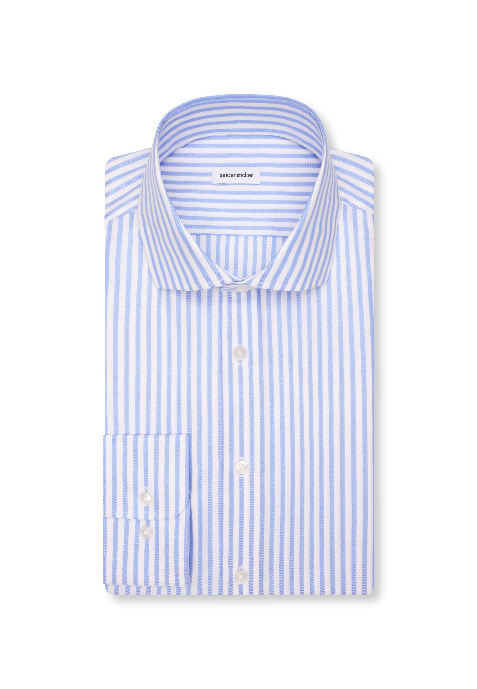 Seidensticker comfort fit overhemd, popeline, blauw gestreept