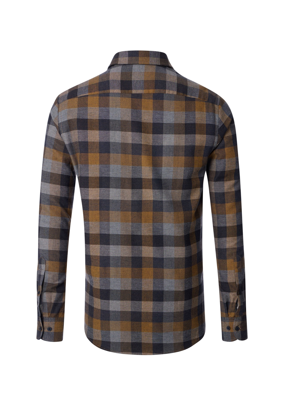 CASA MODA Sport casual fit overhemd, dobby, geel geruit - 444309700-500 CASA MODA Sport casual fit overhemd, dobby, geel geruit - 444309700-500