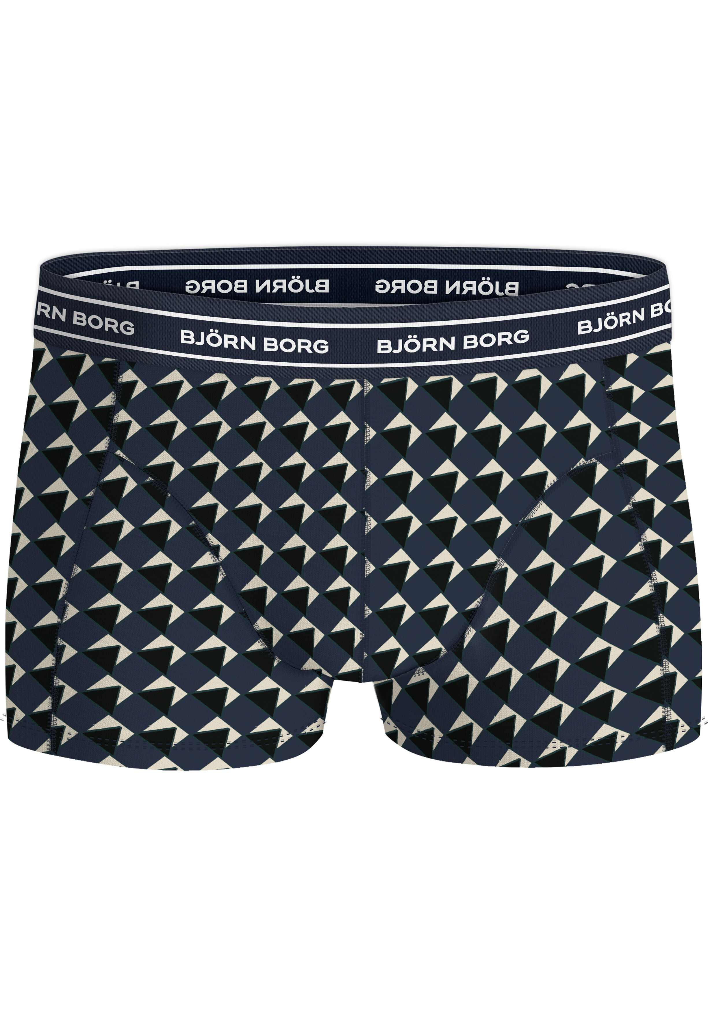 Bjorn Borg Cotton Stretch trunks, heren boxers korte pijp (3-pack), zwart, print, groen