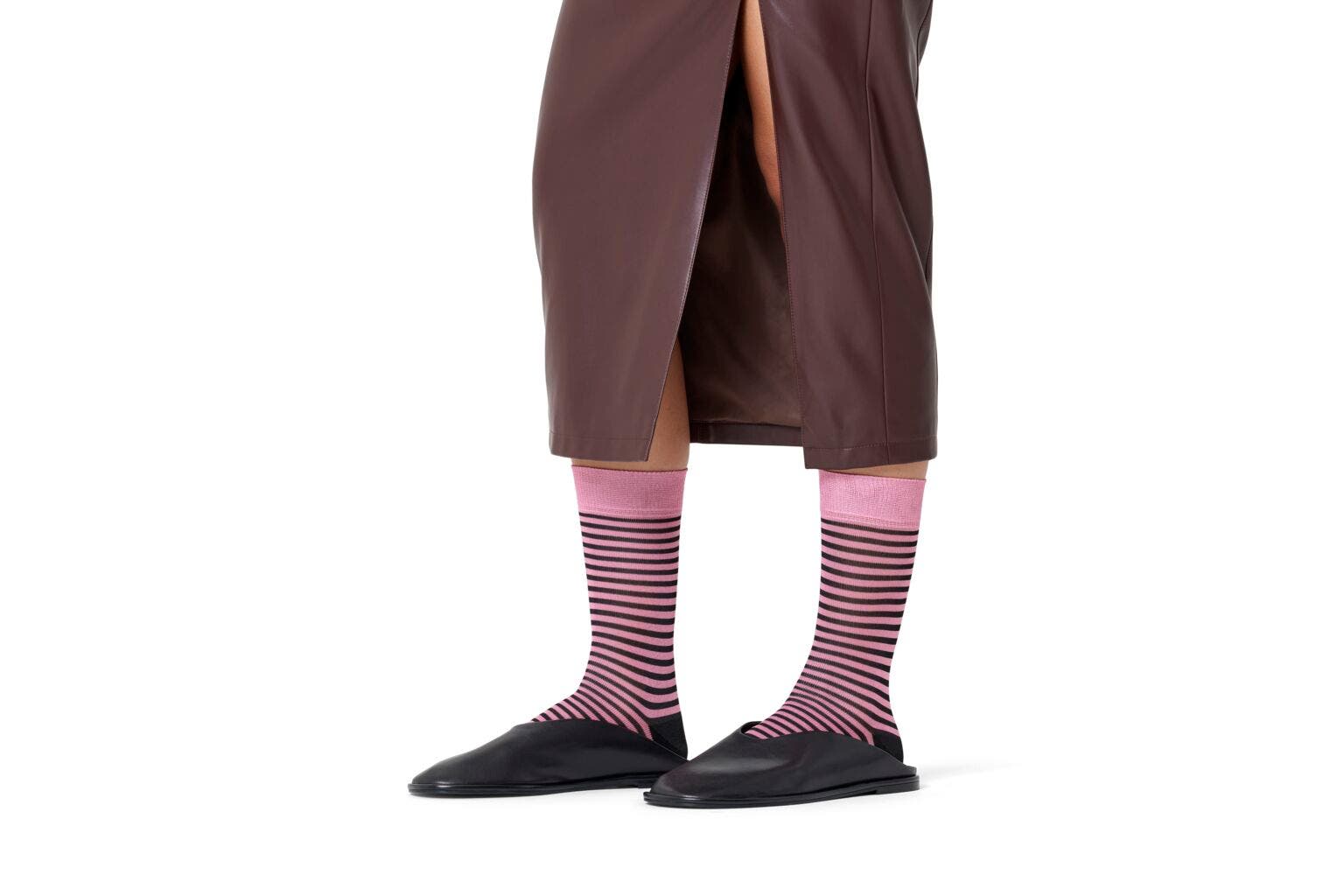 Happy Socks Small Stripe Sock, unisex sokken, roze