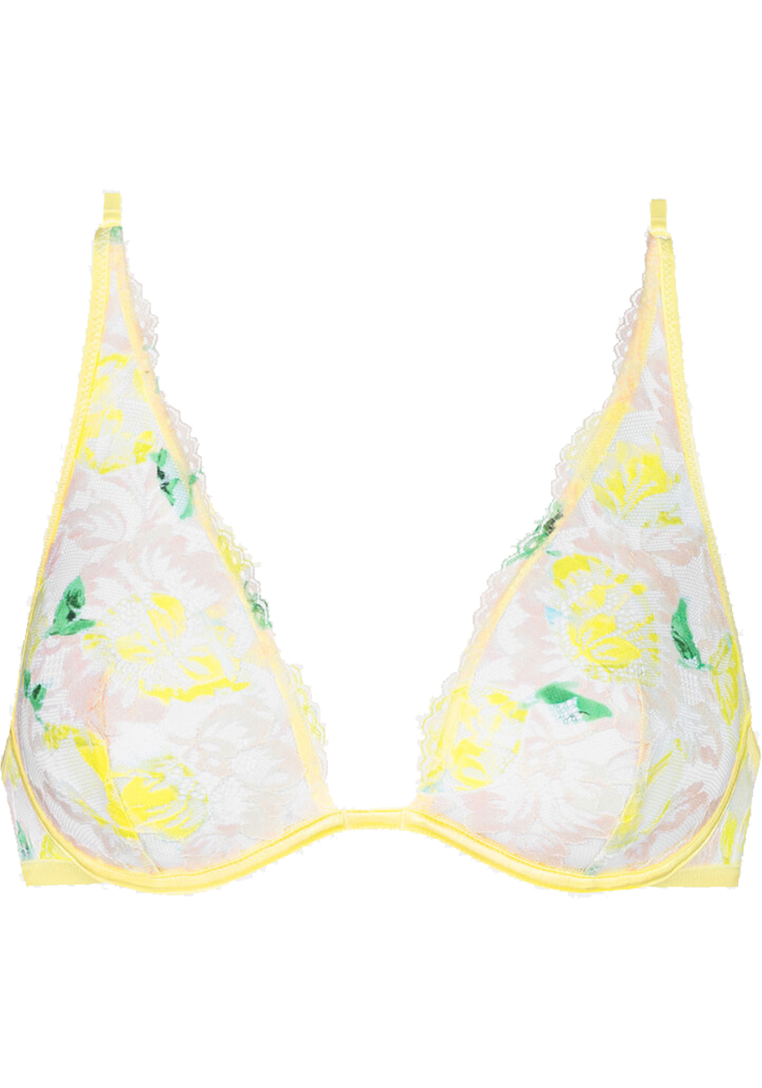 Mey dames wired bra Amazing, beugel bh, lichtgeel met groen en offwhite