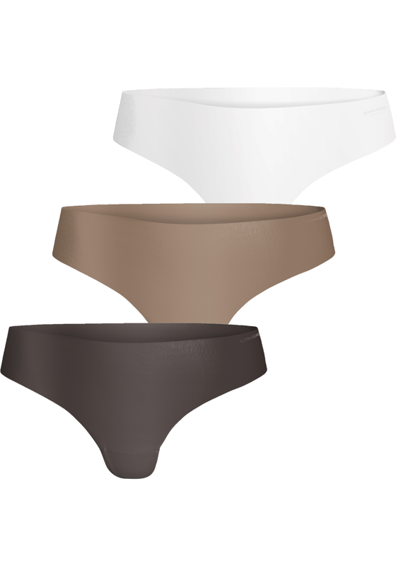 Bjorn Borg dames Invisible thong, string (3-pack), wit, bruin, bruin Bjorn Borg dames Invisible thong, string (3-pack), wit, bruin, bruin